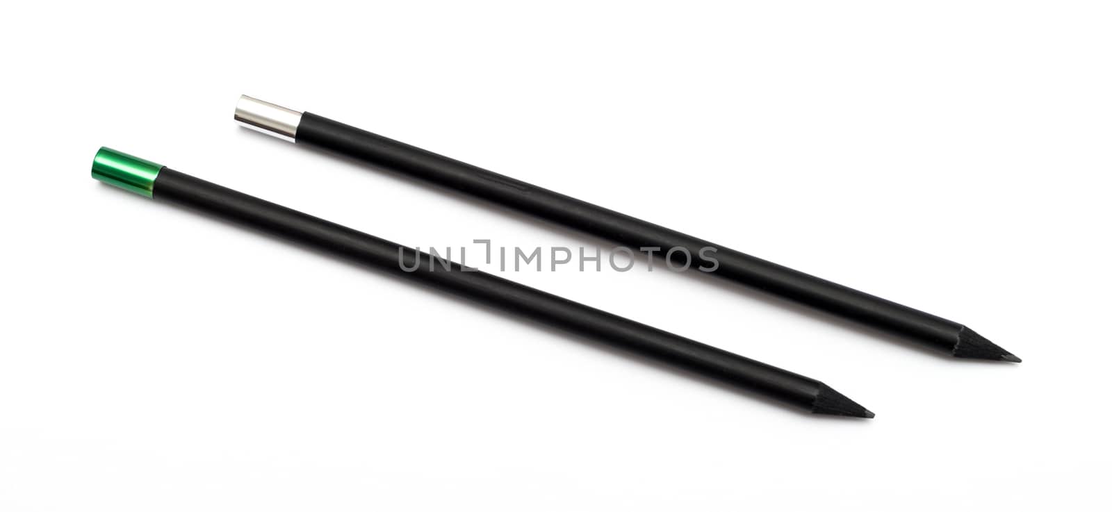 Black pencils isolated on a white background