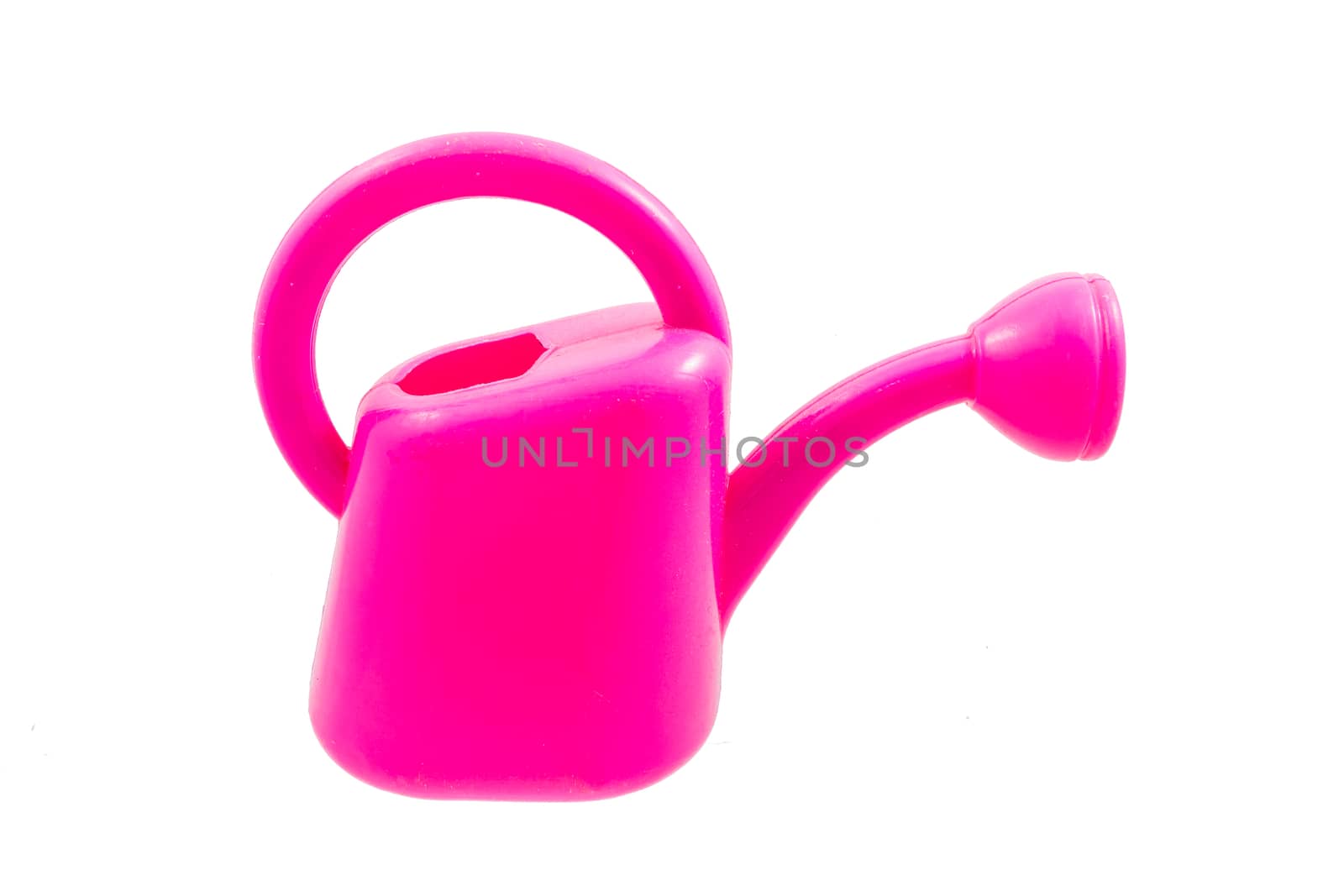 Pink watering can isolated on white by huntz