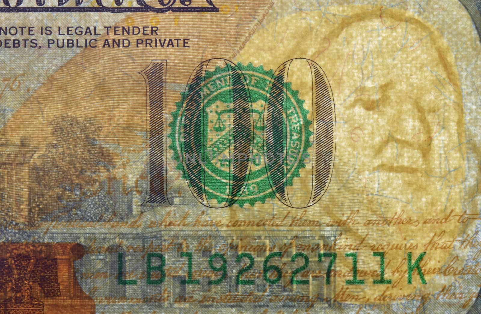 Watermark on redesigned new hundred dollar bill