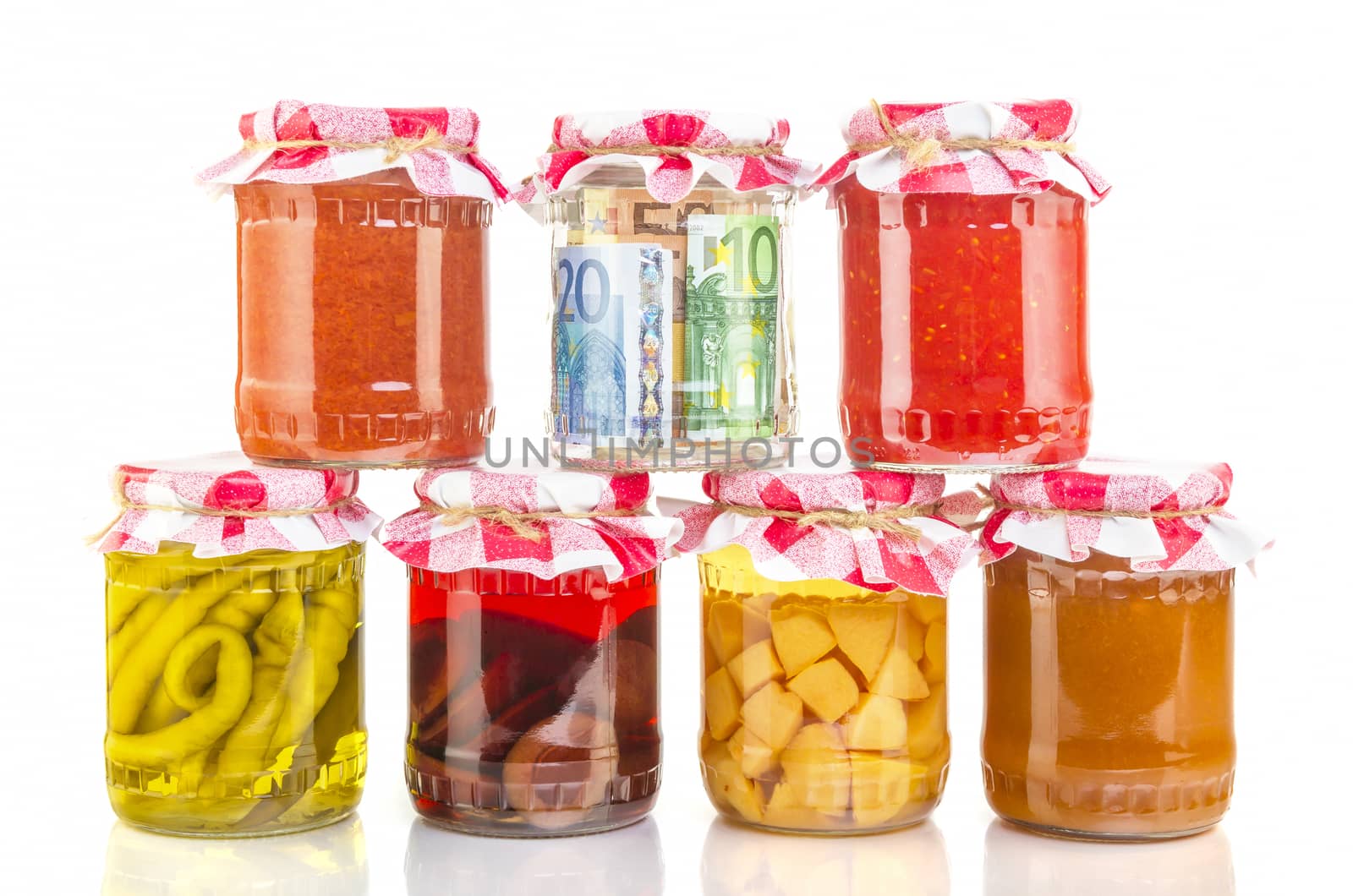 financial reserves money conserved in a glass jar by manaemedia