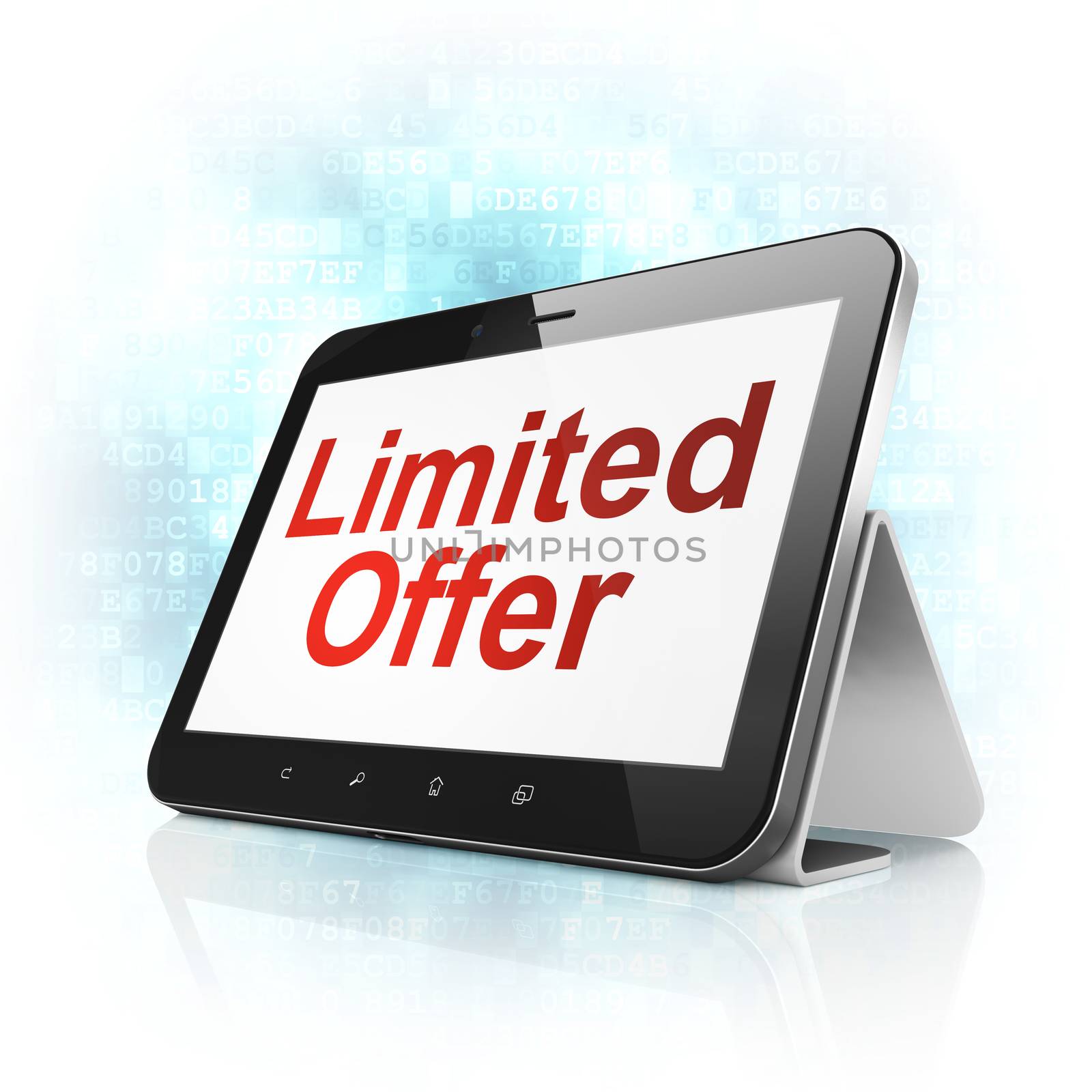 Business concept: Limited Offer on tablet pc computer by maxkabakov