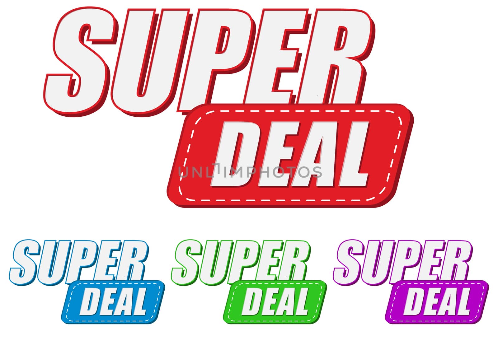 super deal, four colors labels by marinini