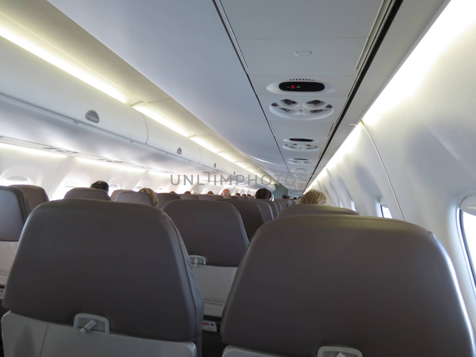 VIENNA, CIRCA SEPTEMBER 2013: seats in the interiors of an aircraft of the Air Berlin company, in Vienna, september 2013