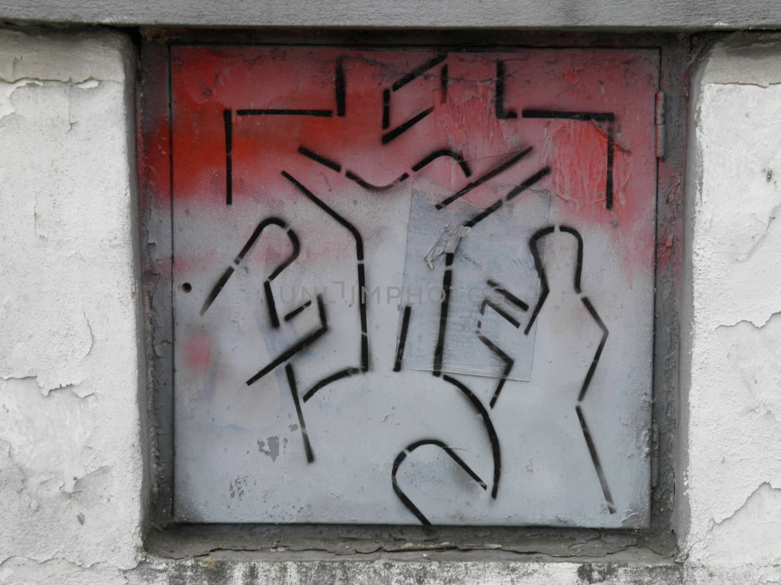 Crucifixion - street art stencil