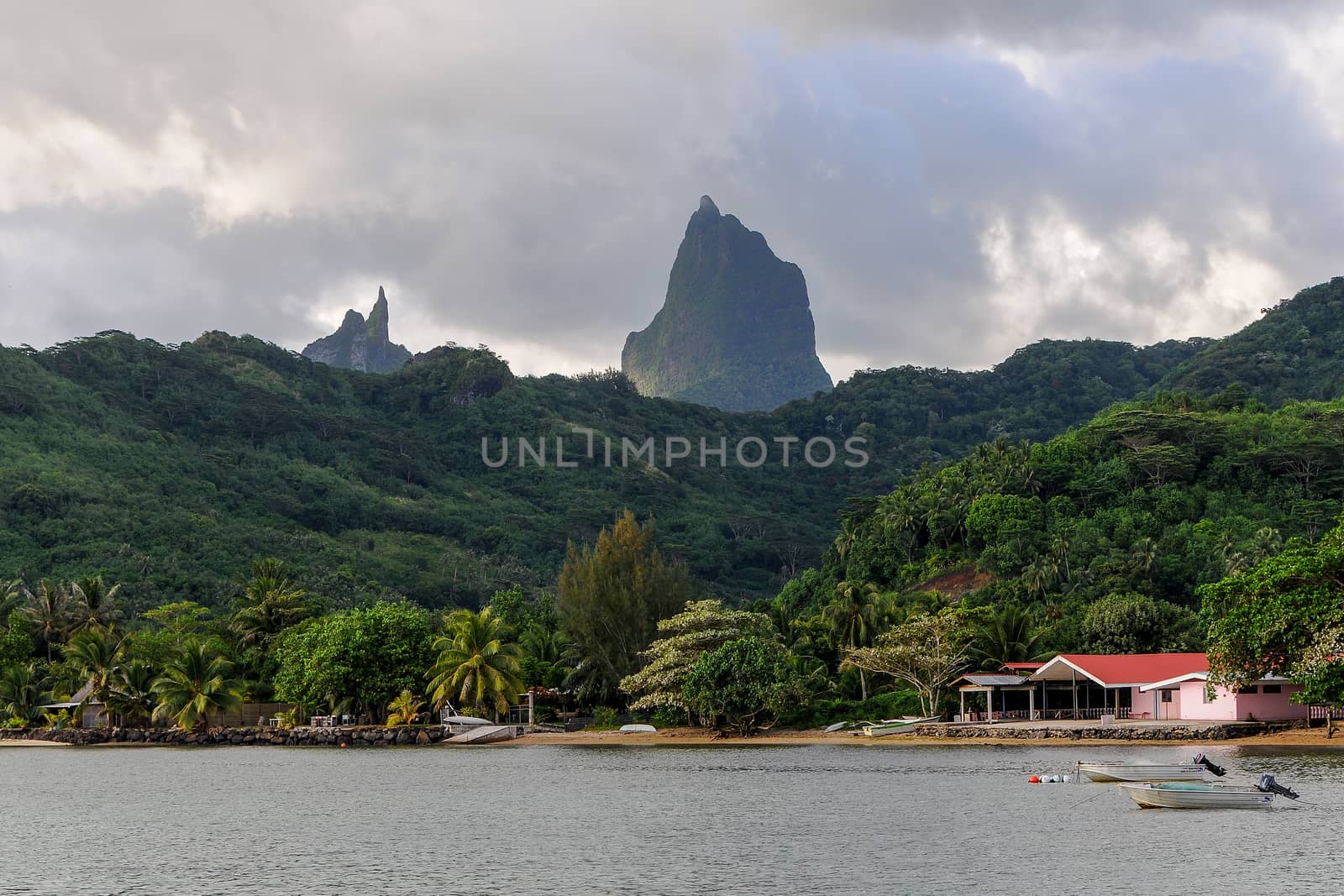 Interior bay in the island of Moorea in the French Polynesia