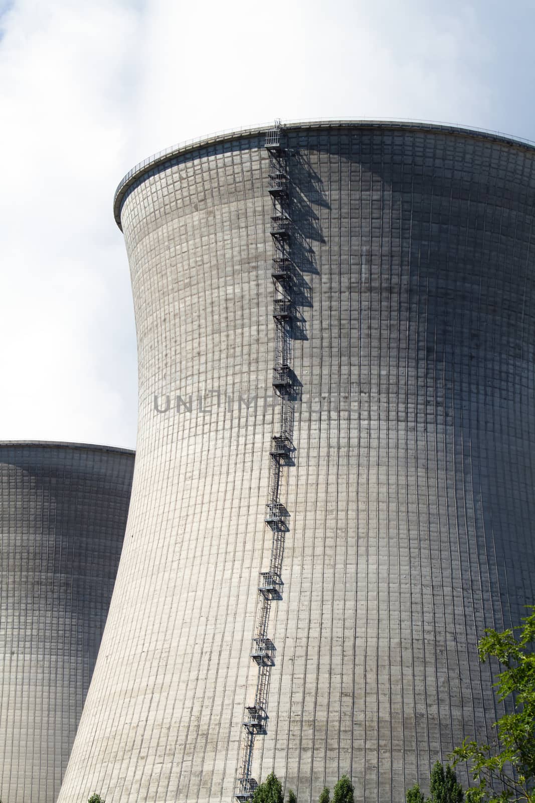 A nuclear power station chimney