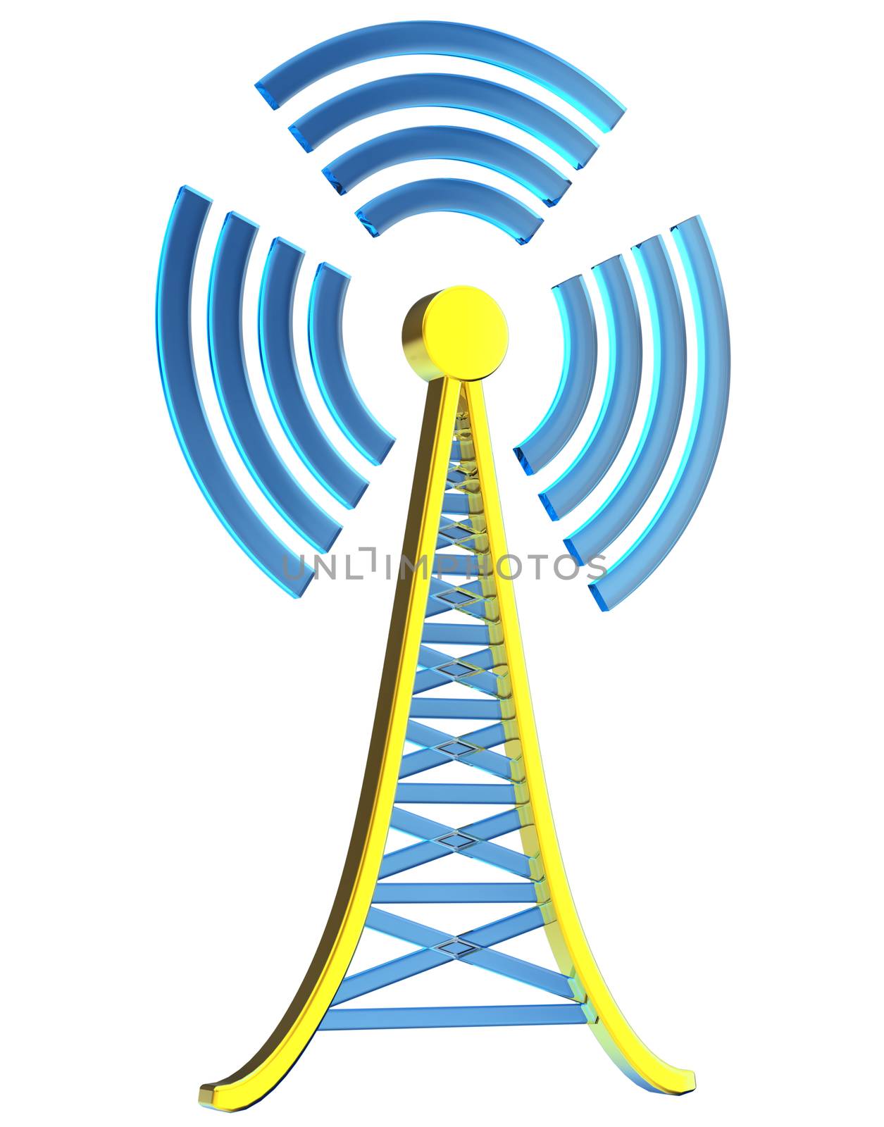 digital transmitter sends signals from high tower by merzavka