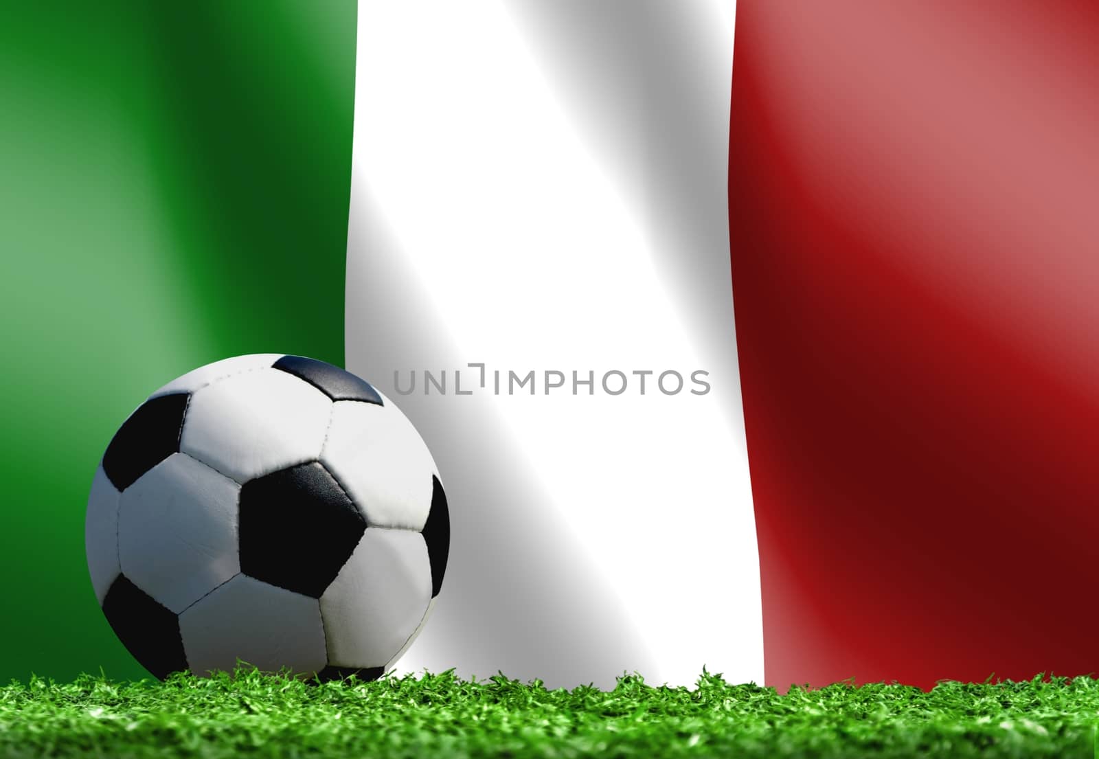 Soccer Ball with Italian Flag Background by razihusin