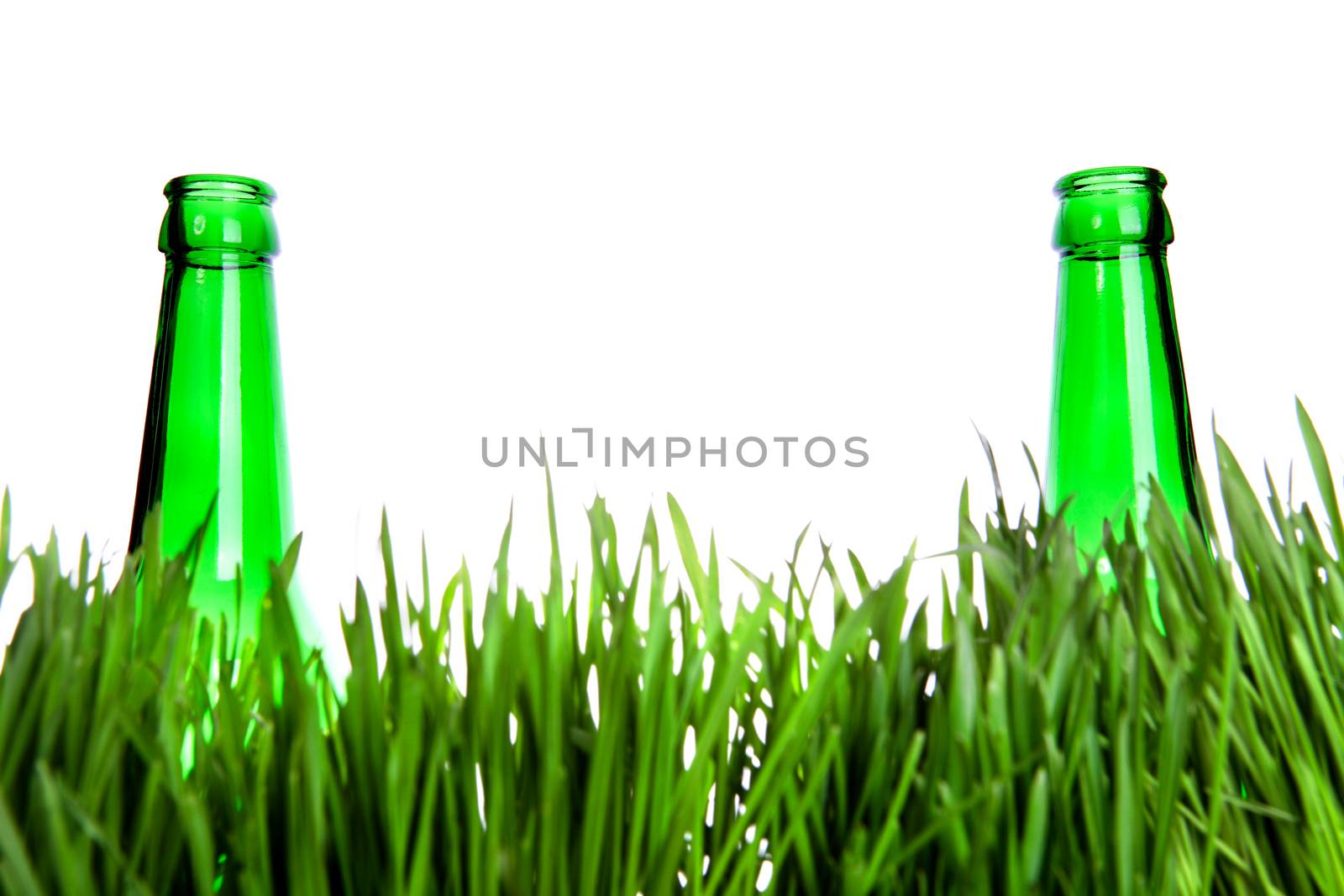 Two Bottles in the Grass by sabphoto