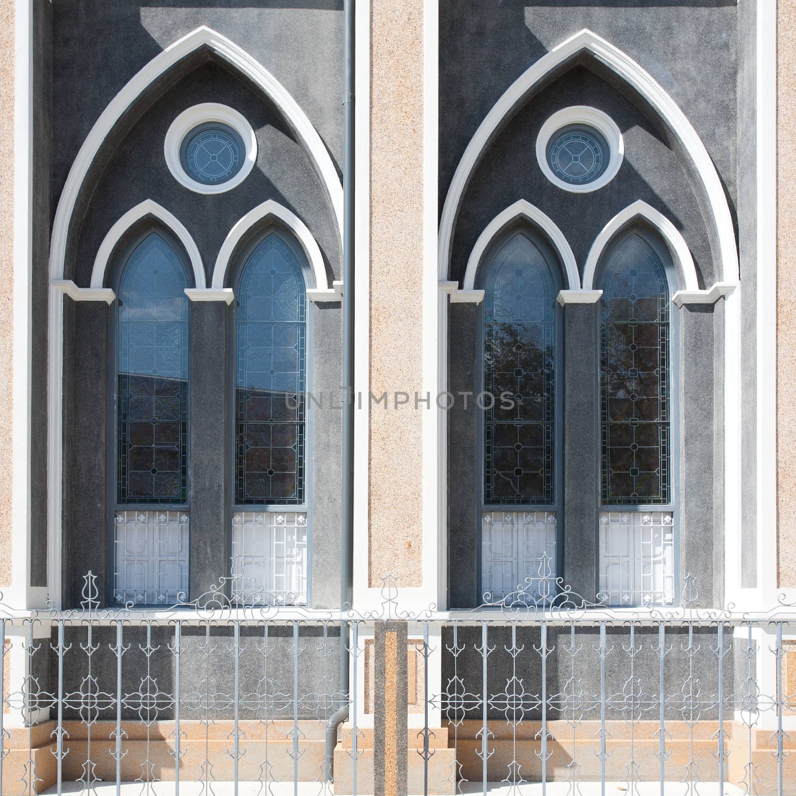 two windows in church