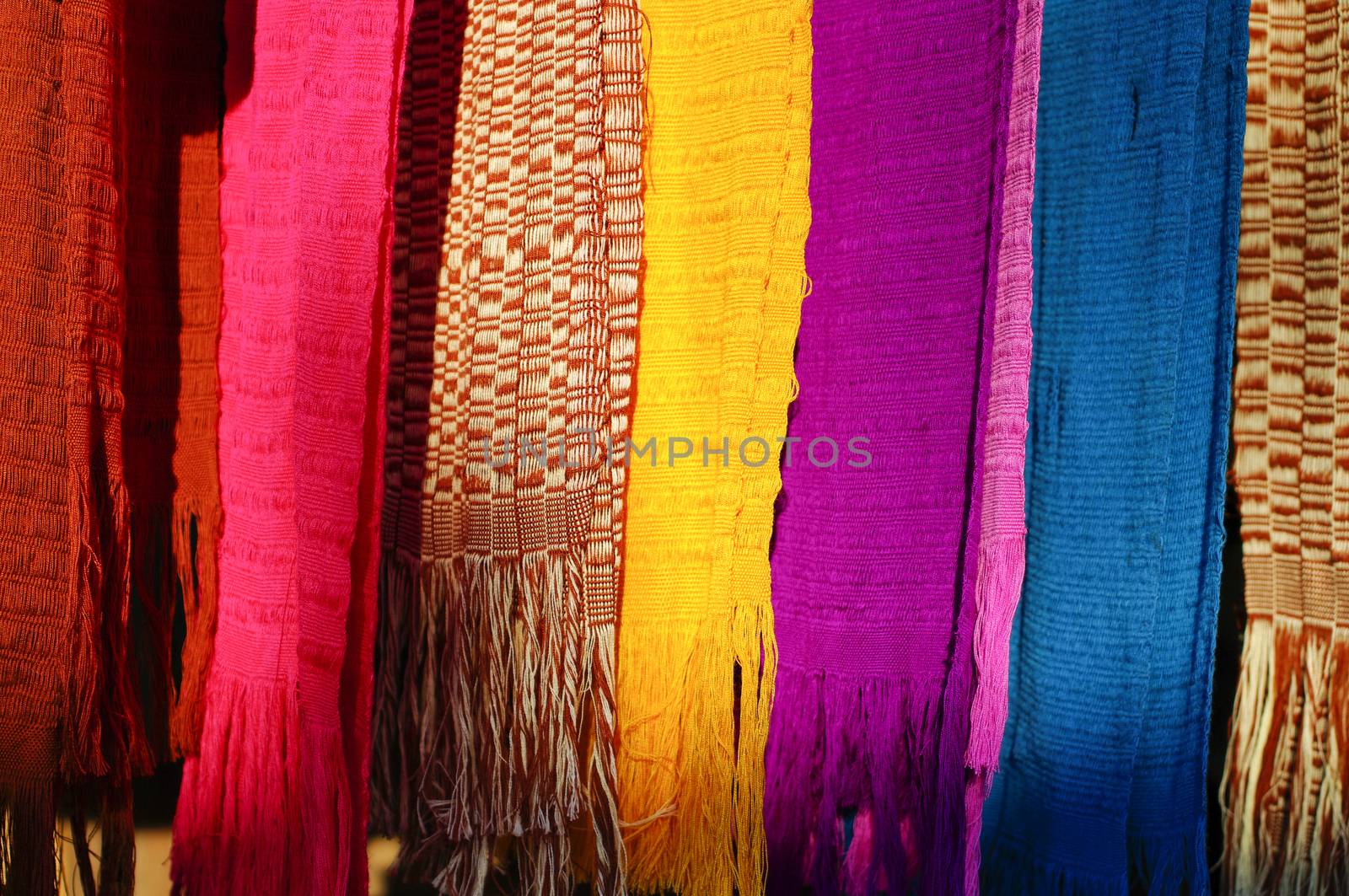 Colorful fabric which is a handmade of Karen in Northern Thailand by 2nix