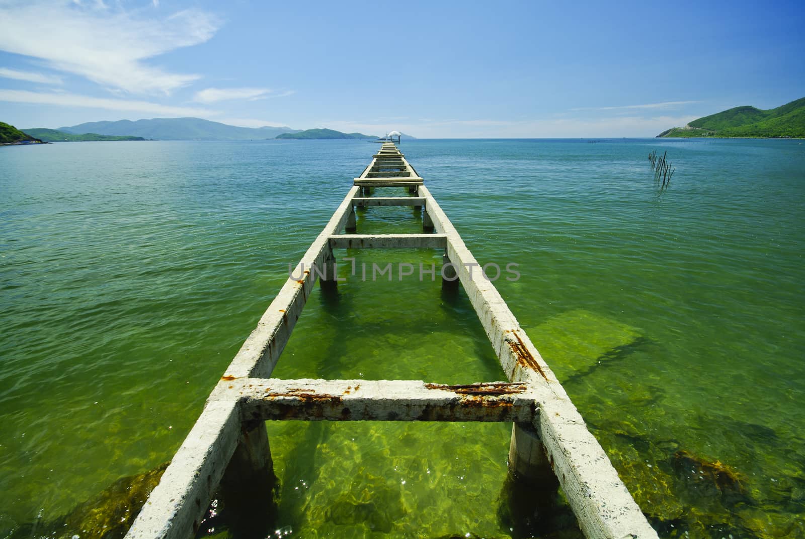 Broken bridge to the emerald sea by 2nix