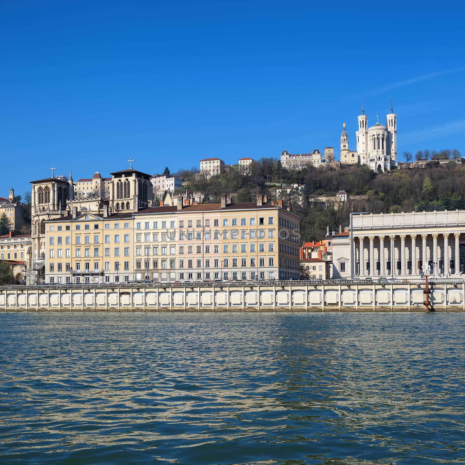 Lyon view with blue sky by vwalakte