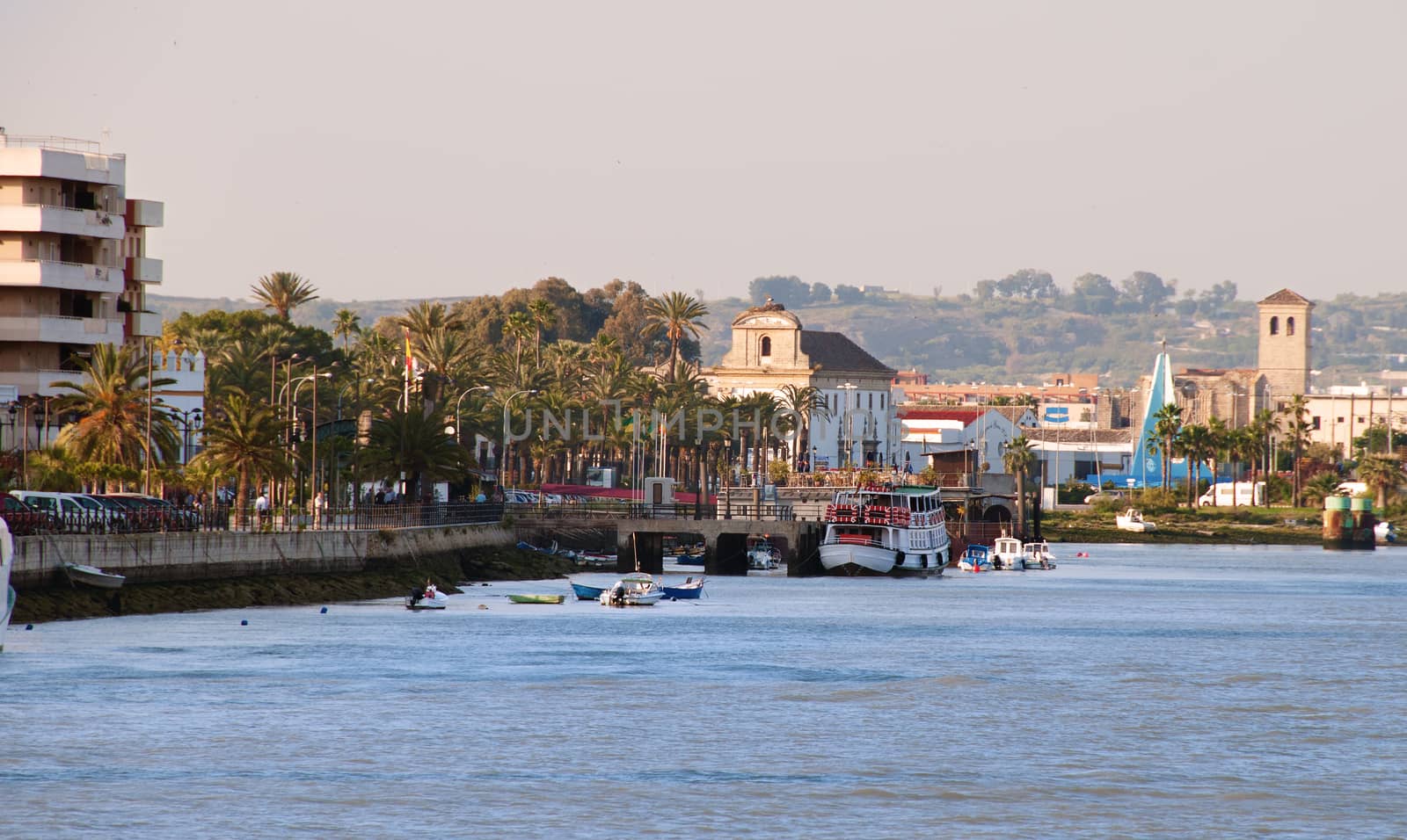 Image of Puerto de Santa Maria from river Guadalete.One of the most important cities of winery in the sherry region