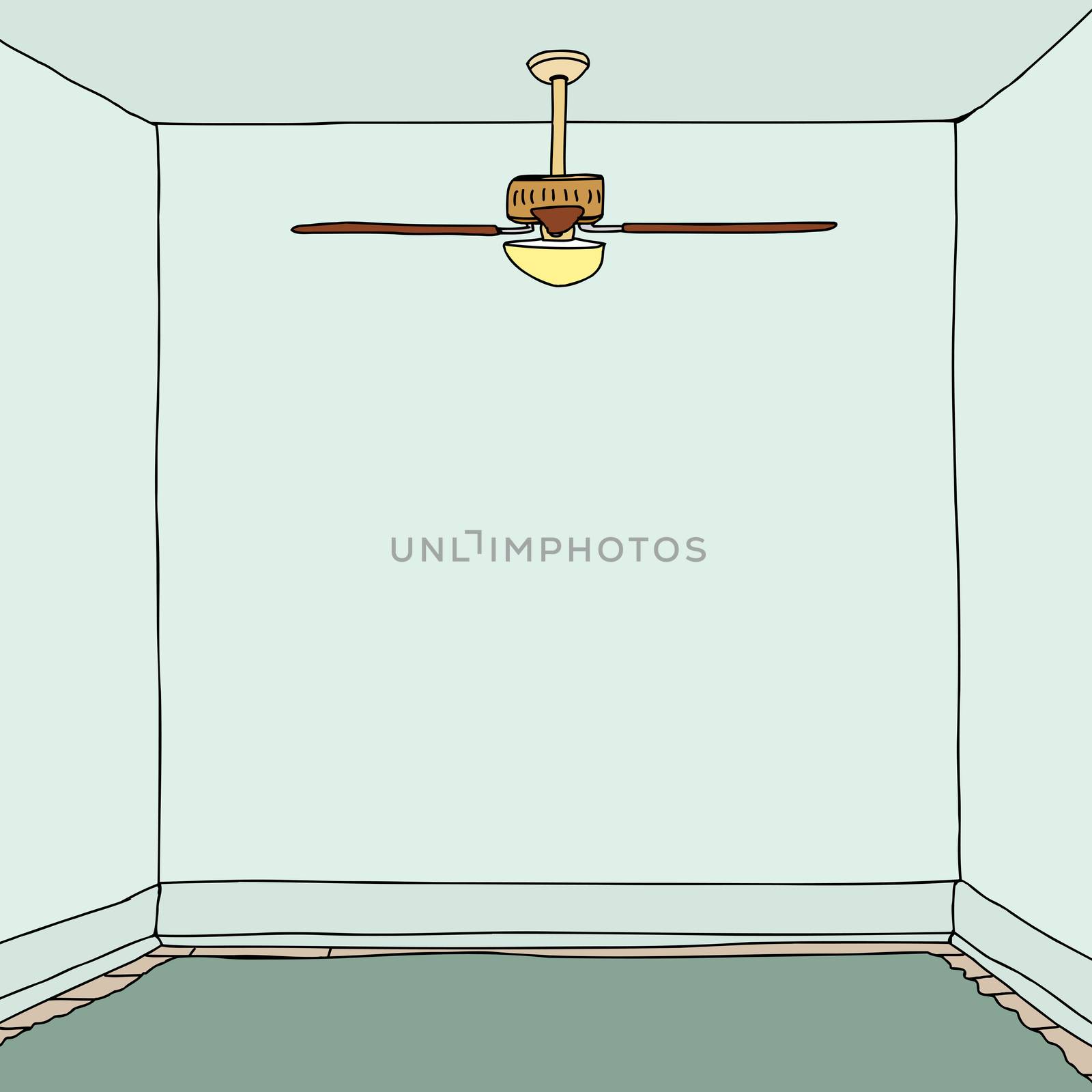 Empty square room with blank walls illustration