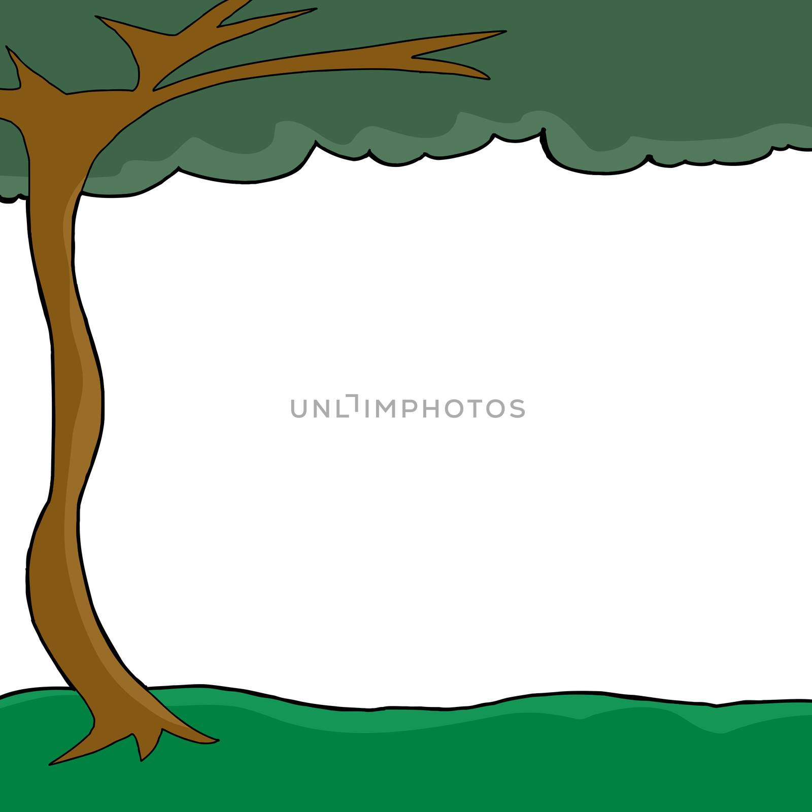 Nature background with tree and white copy space