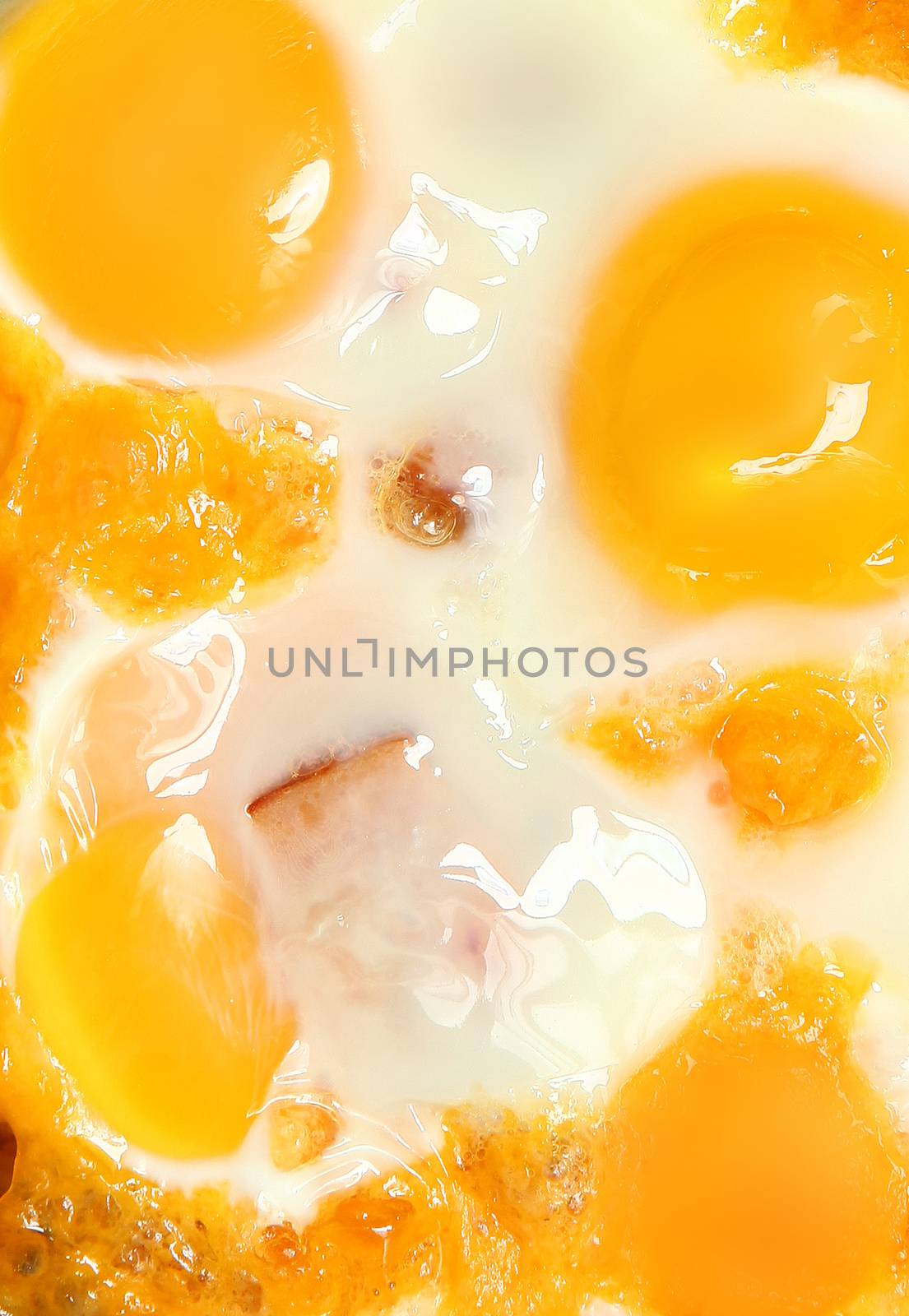 Eggs and Sausage with Cheese Background Close Up