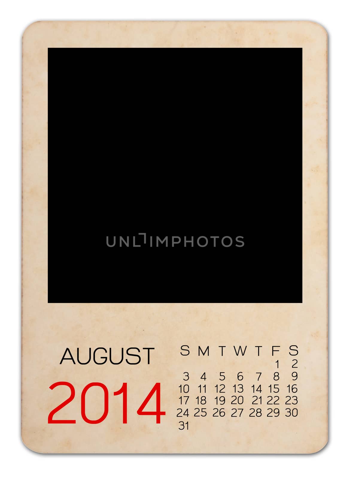 Calendar 2014 on the Empty old photo