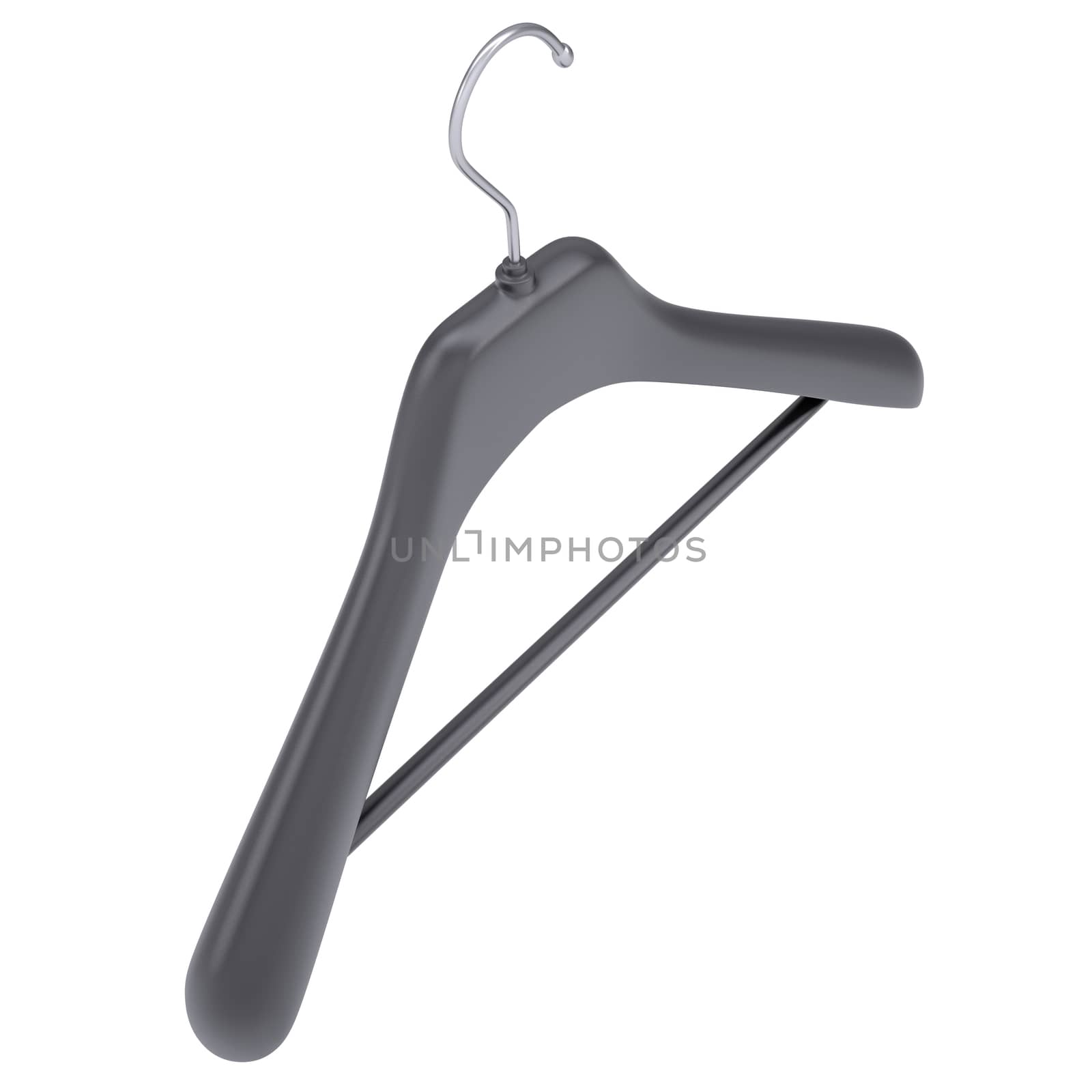 Plastic clothes hanger. Isolated render on a white background