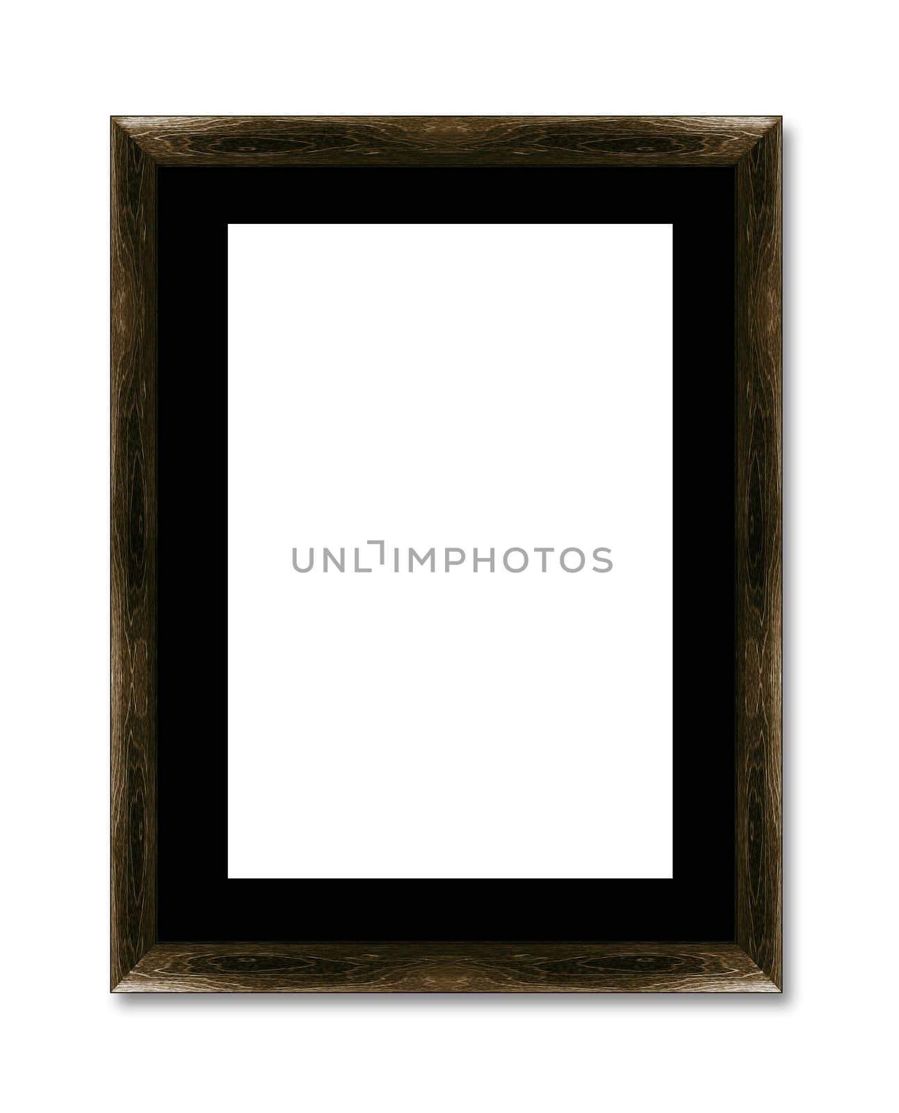 wooden photo frame isolated on white background (with clipping work path)