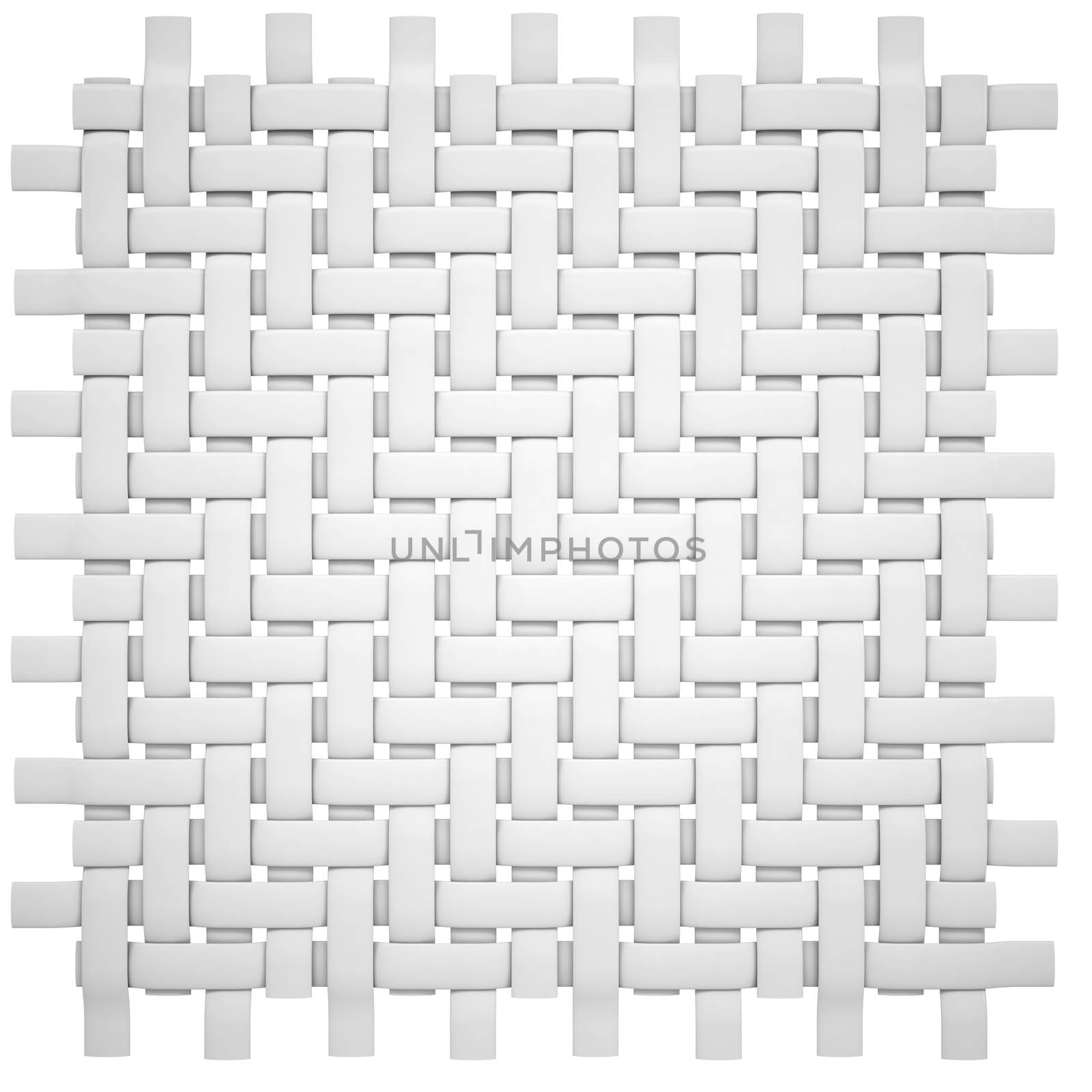White wicker canvas. Isolated on white background