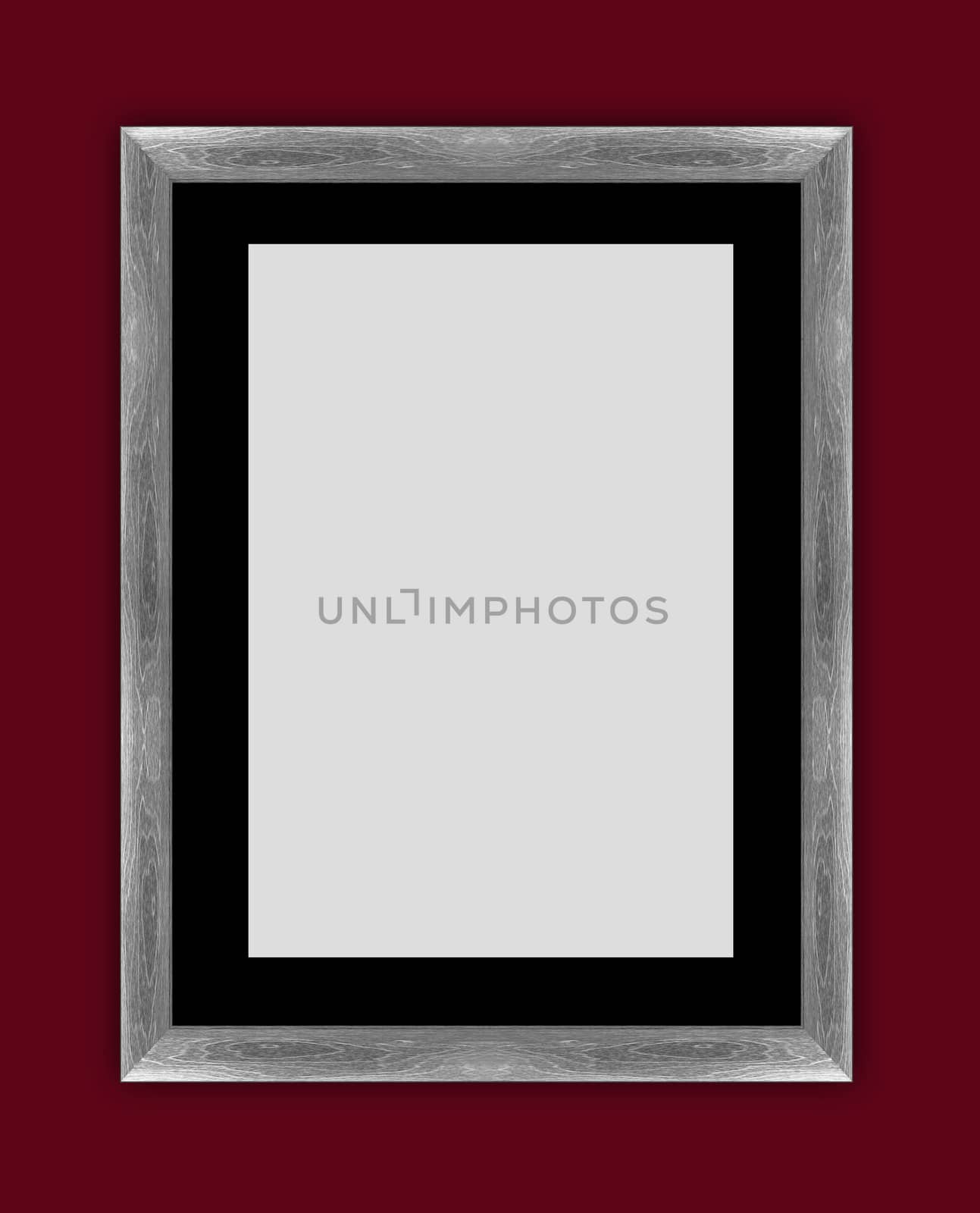 wooden photo frame isolated on white background (with clipping work path)