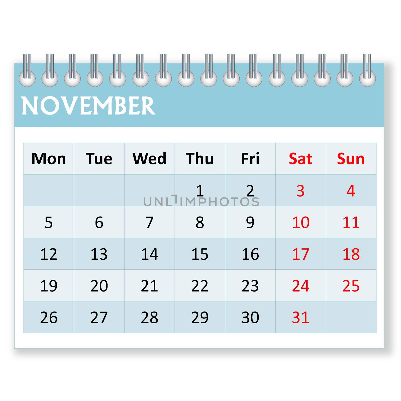 Calendar sheet for november by Elenaphotos21