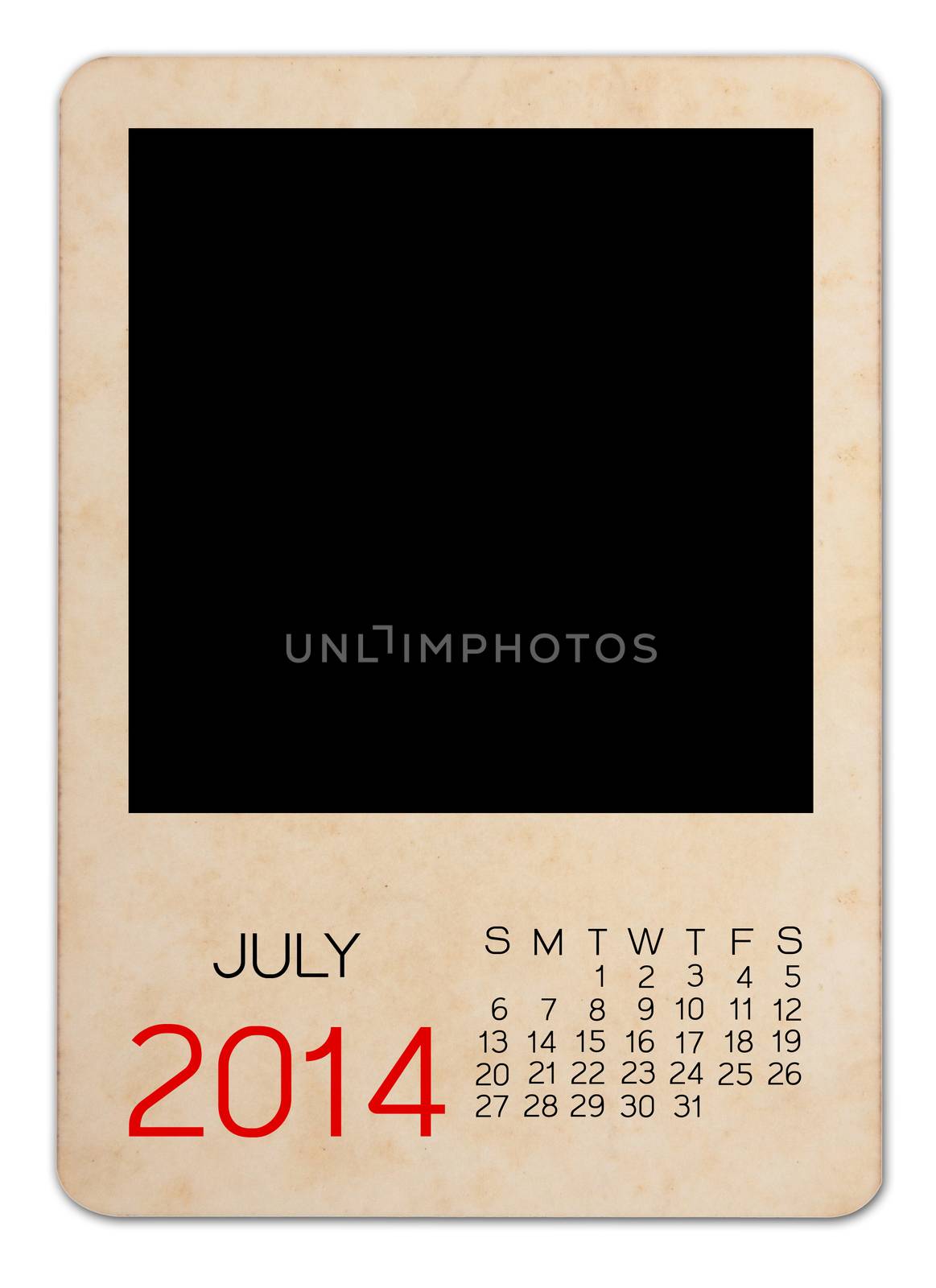 Calendar 2014 on the Empty old photo