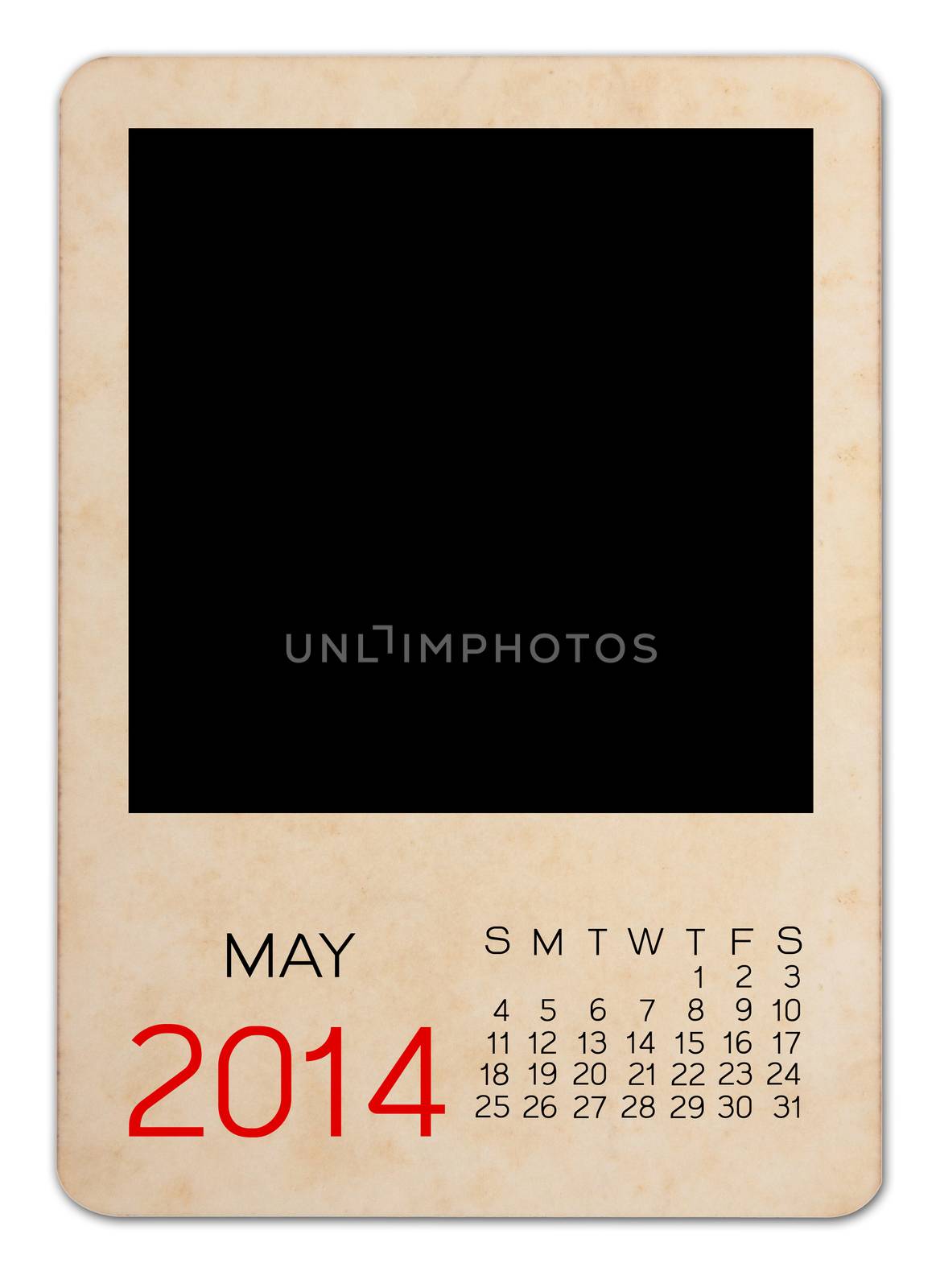Calendar 2014 on the Empty old photo