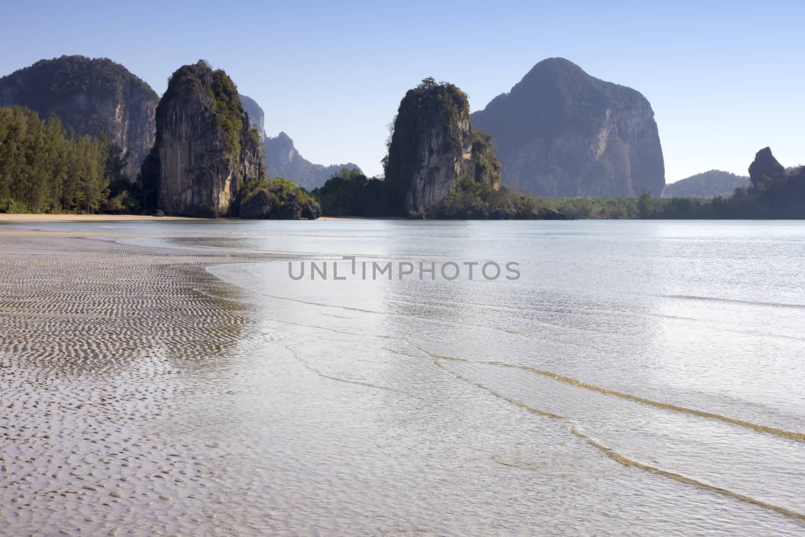 Limestone outcrops on Rajamangala beach, Trang Provinve, Thailand