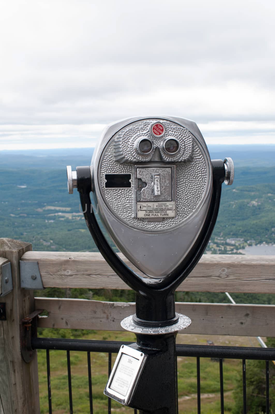 Pay Tourist binoculars at Mont-Tremblant, Quebec, Canada