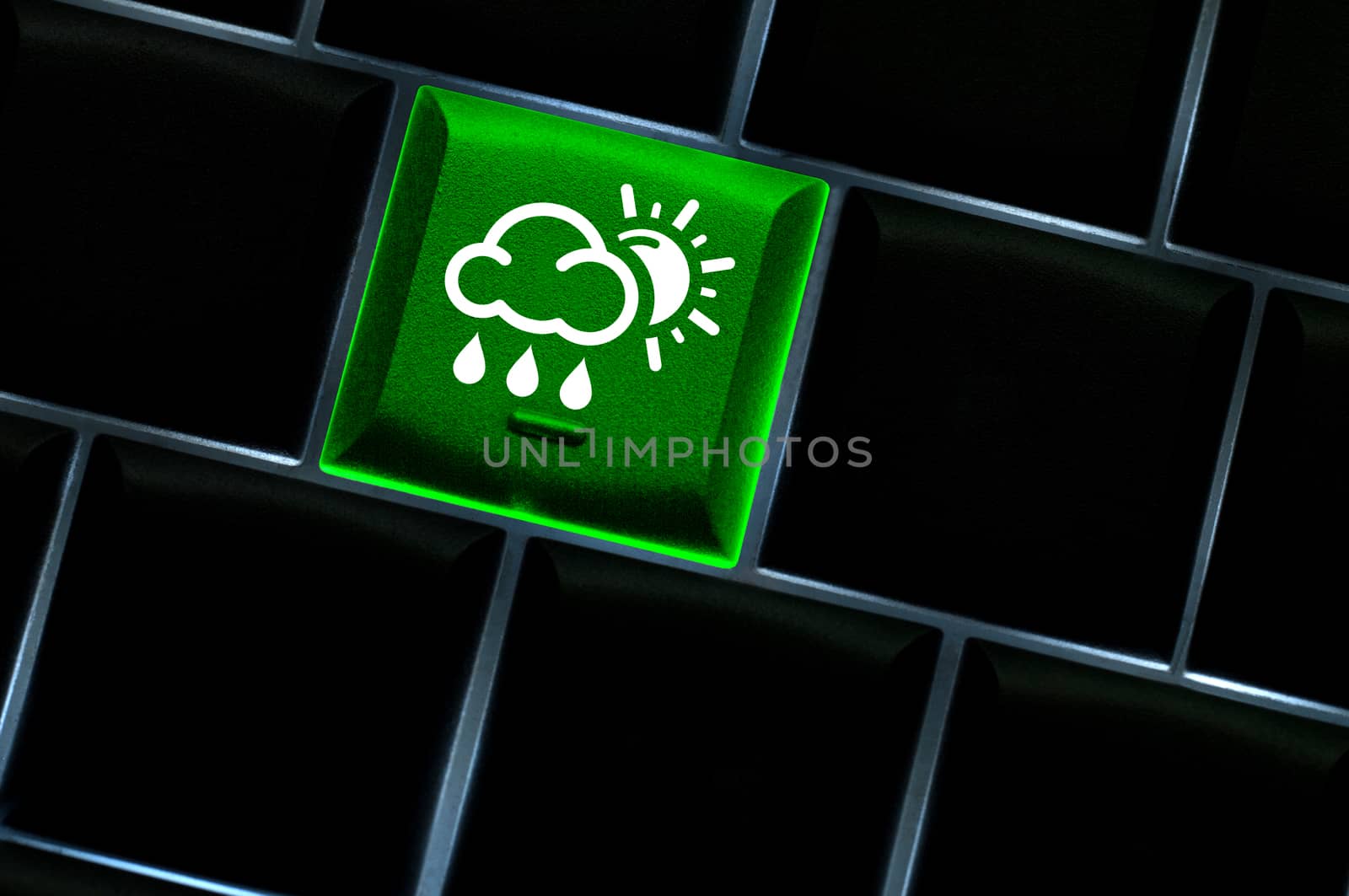 Online weather Concept with back lit keyboard by daoleduc