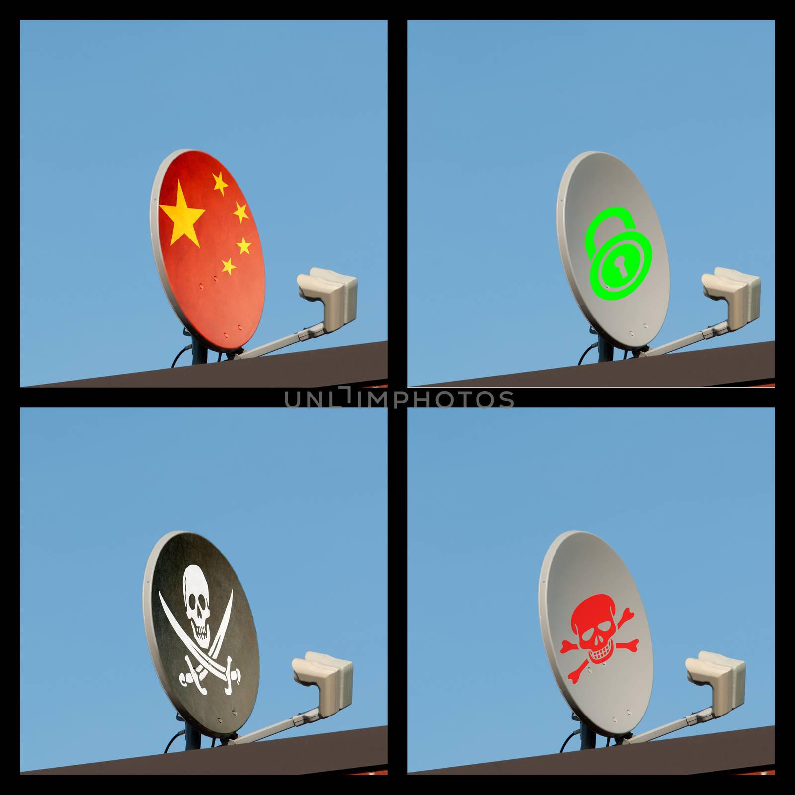 Collage four television satellite by daoleduc