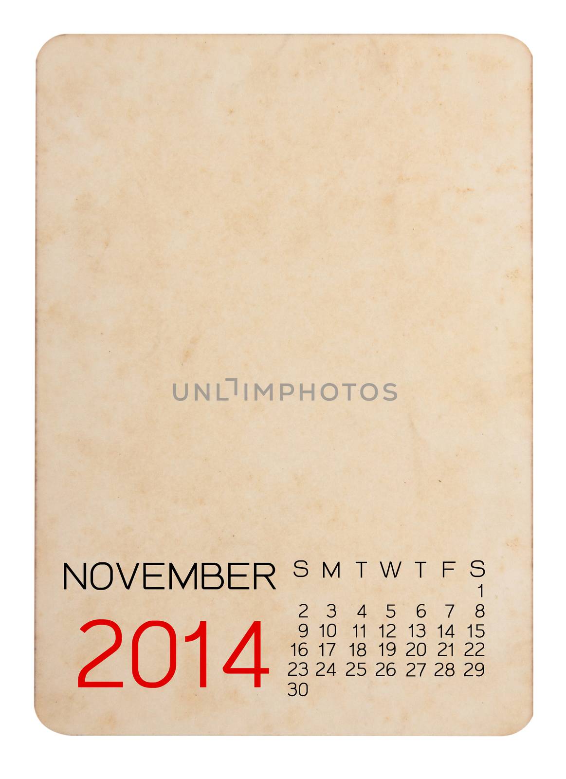 Calendar 2014 on the Empty old photo