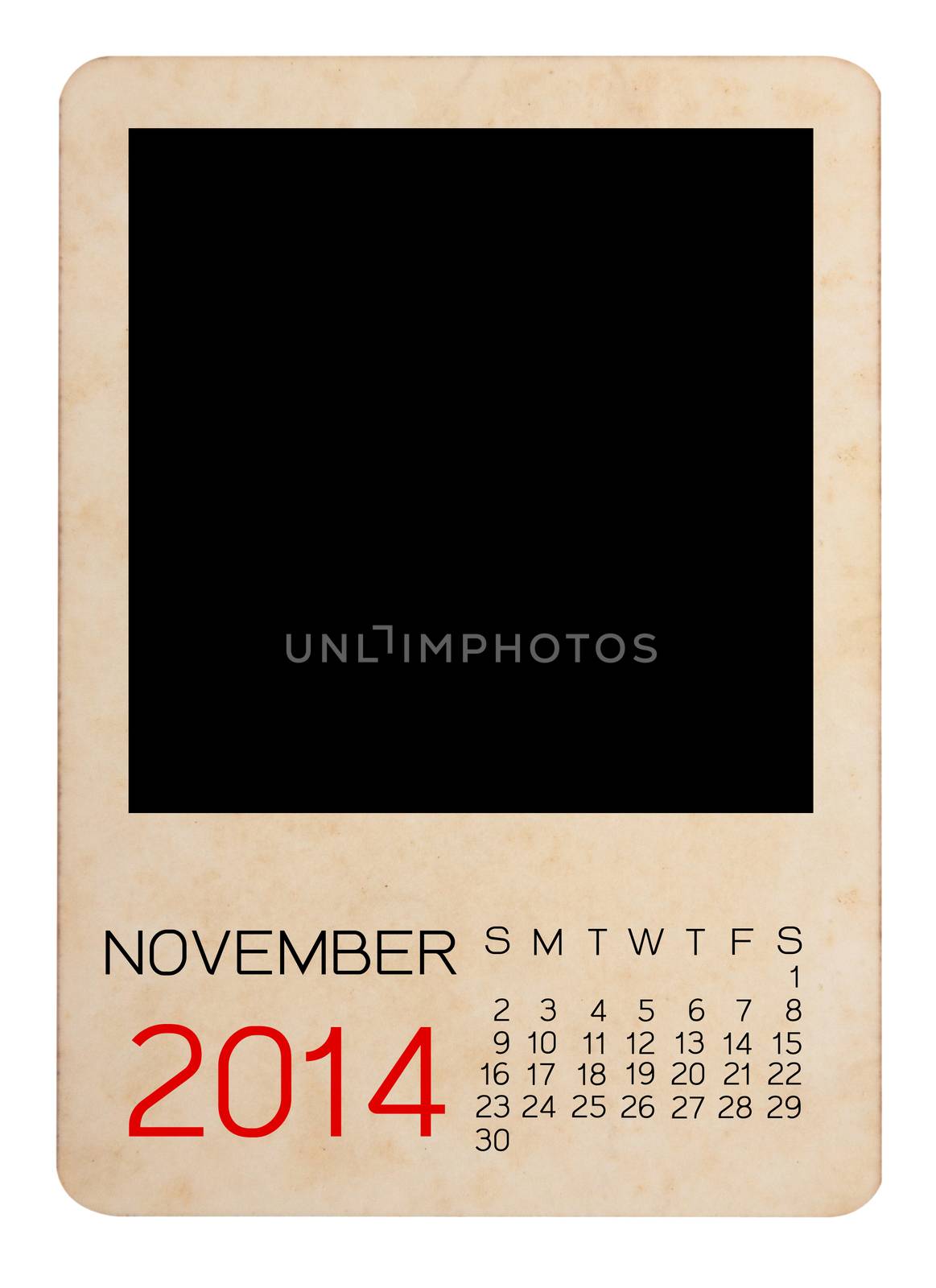 Calendar 2014 on the Empty old photo