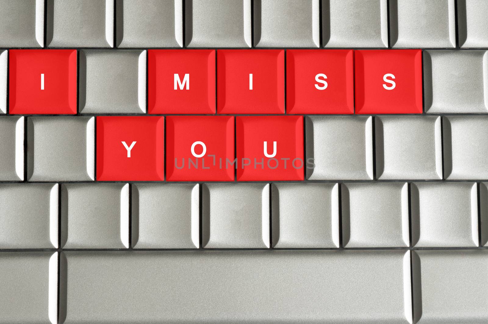 I miss you spelled on metallic keyboard by daoleduc