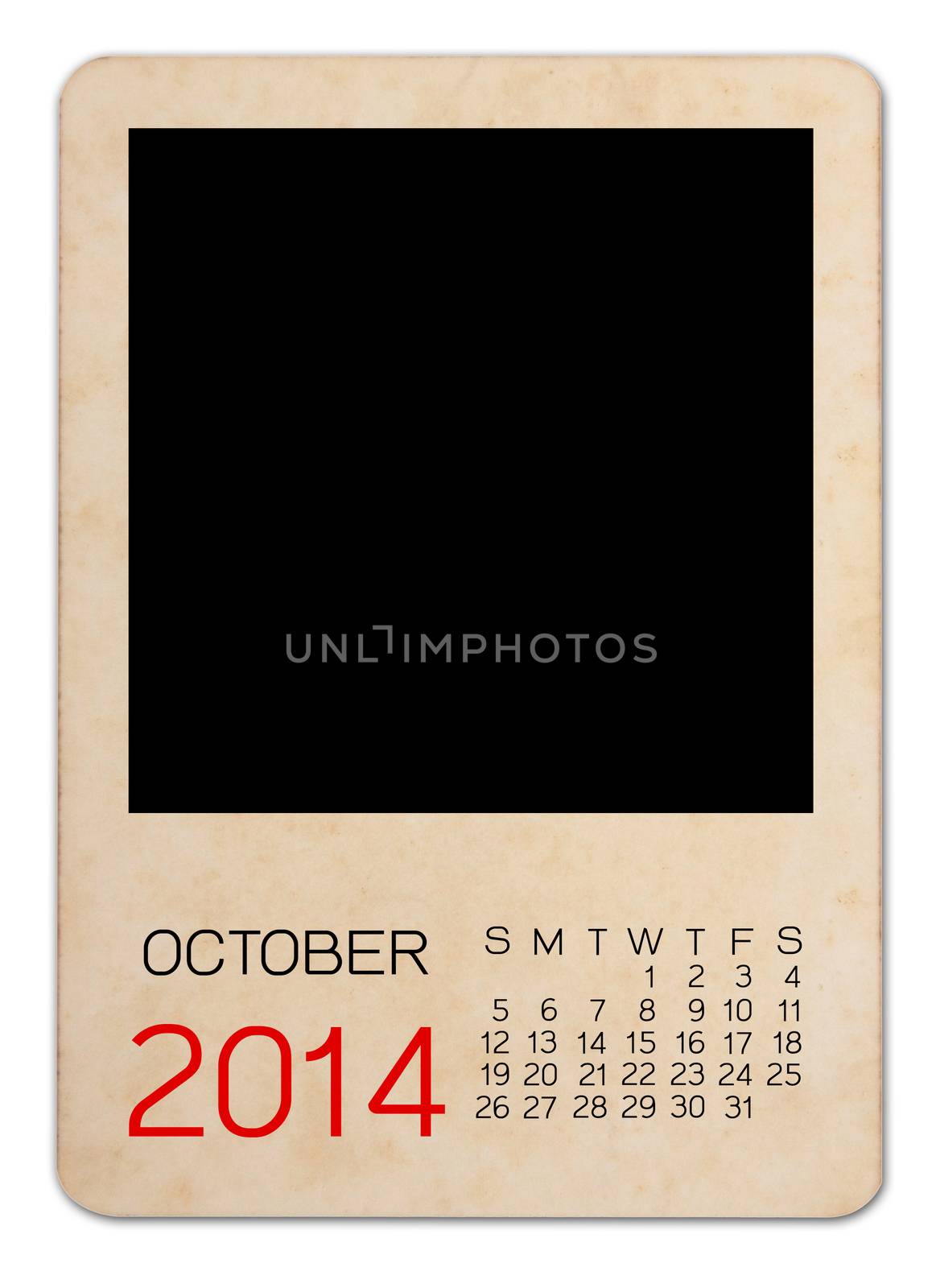 Calendar 2014 on the Empty old photo