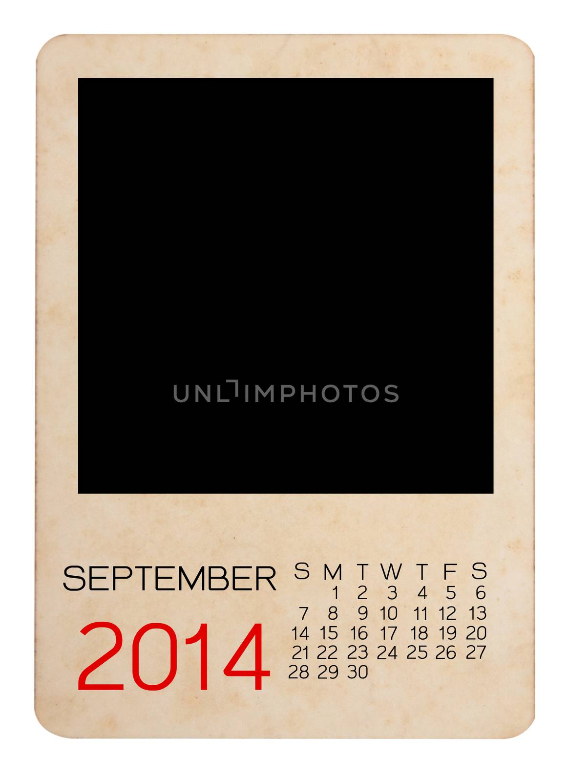Calendar 2014 on the Empty old photo
