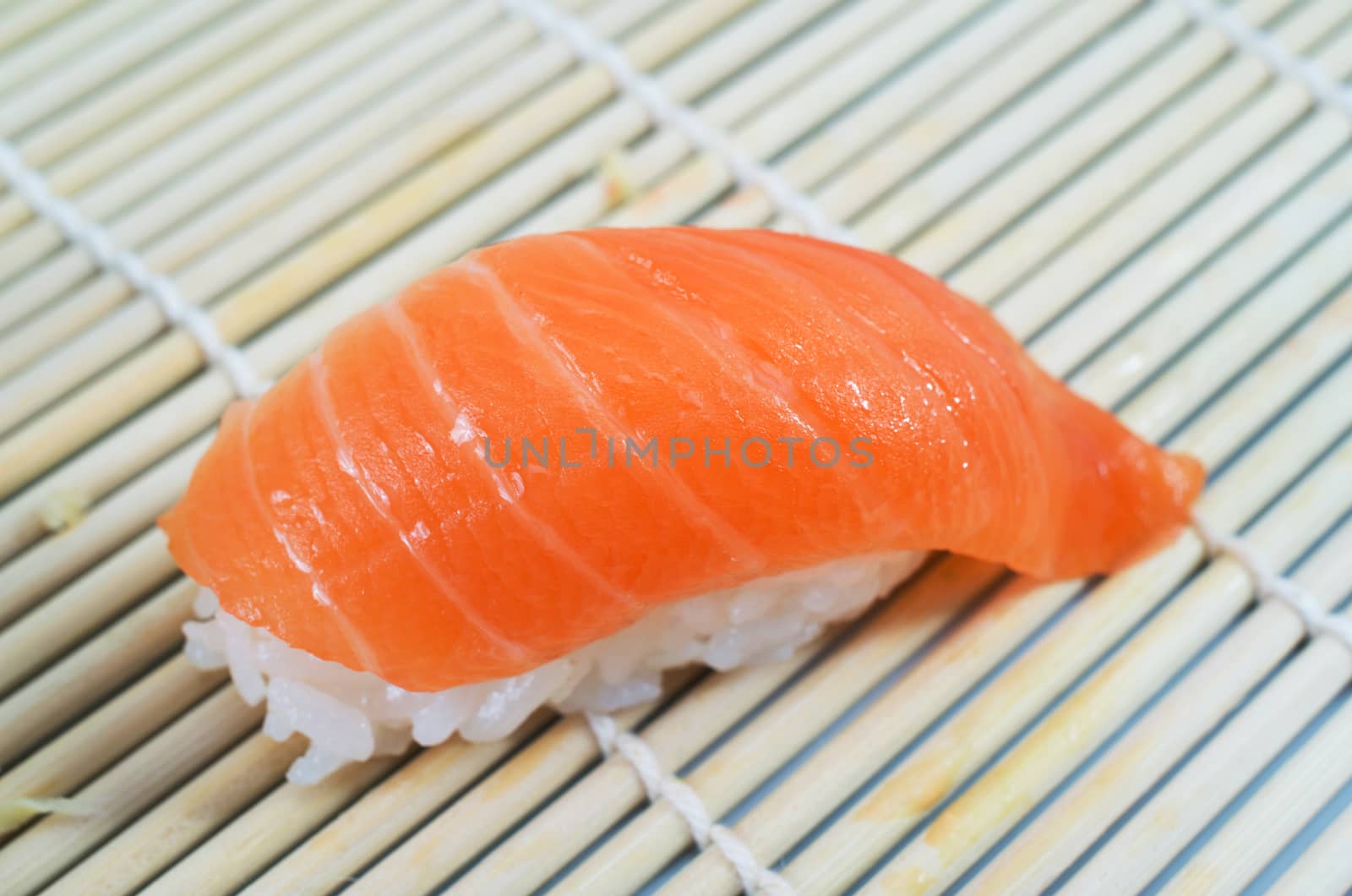 Salmon sushion bamboo straws carpet