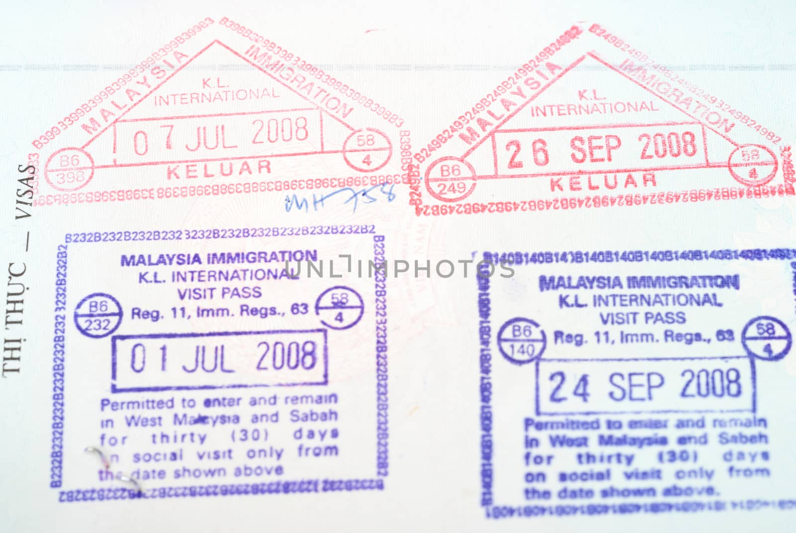 Malaysia passport entry  stamps