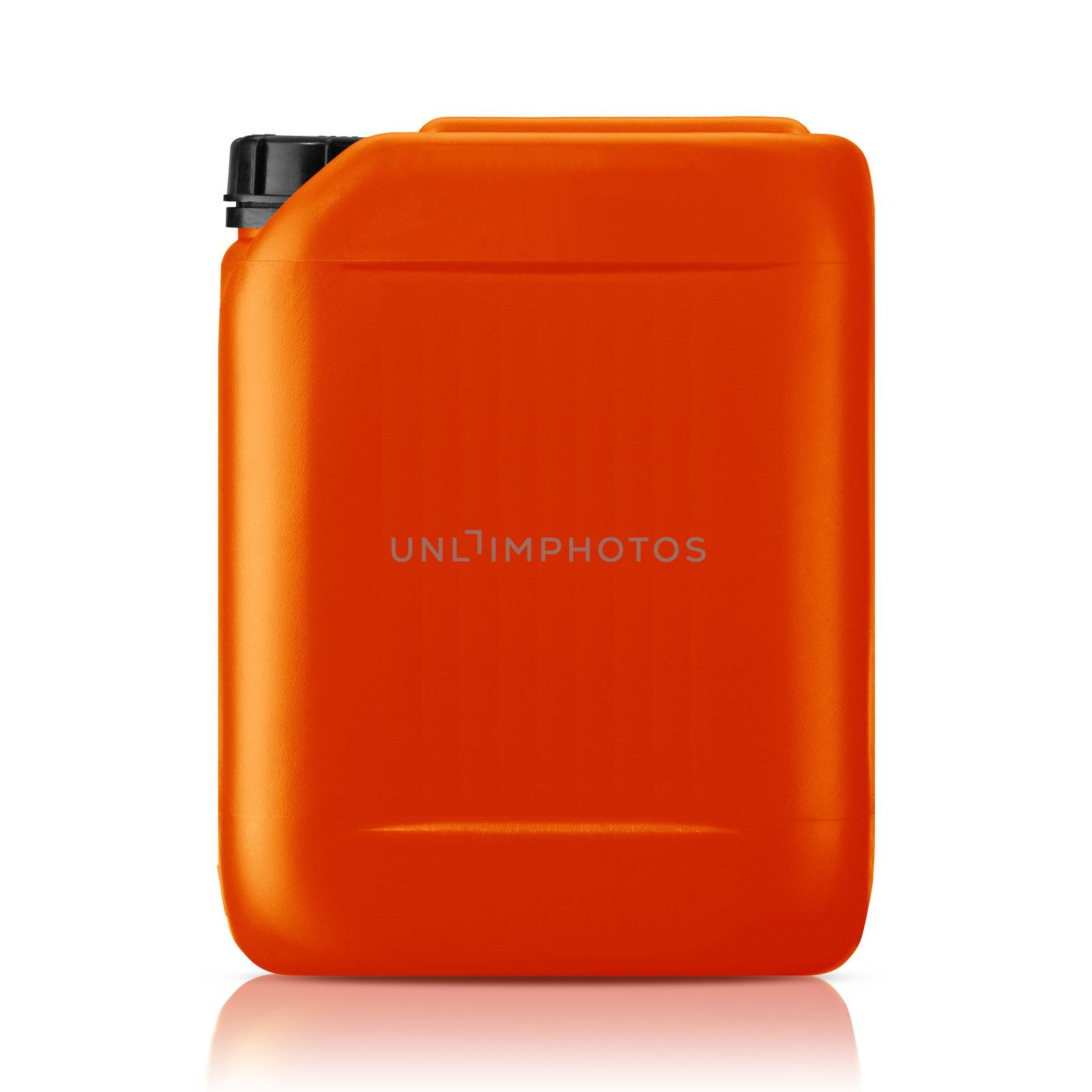 Orange plastic gallon, jerry can isolated on a white background. (with clipping work path)