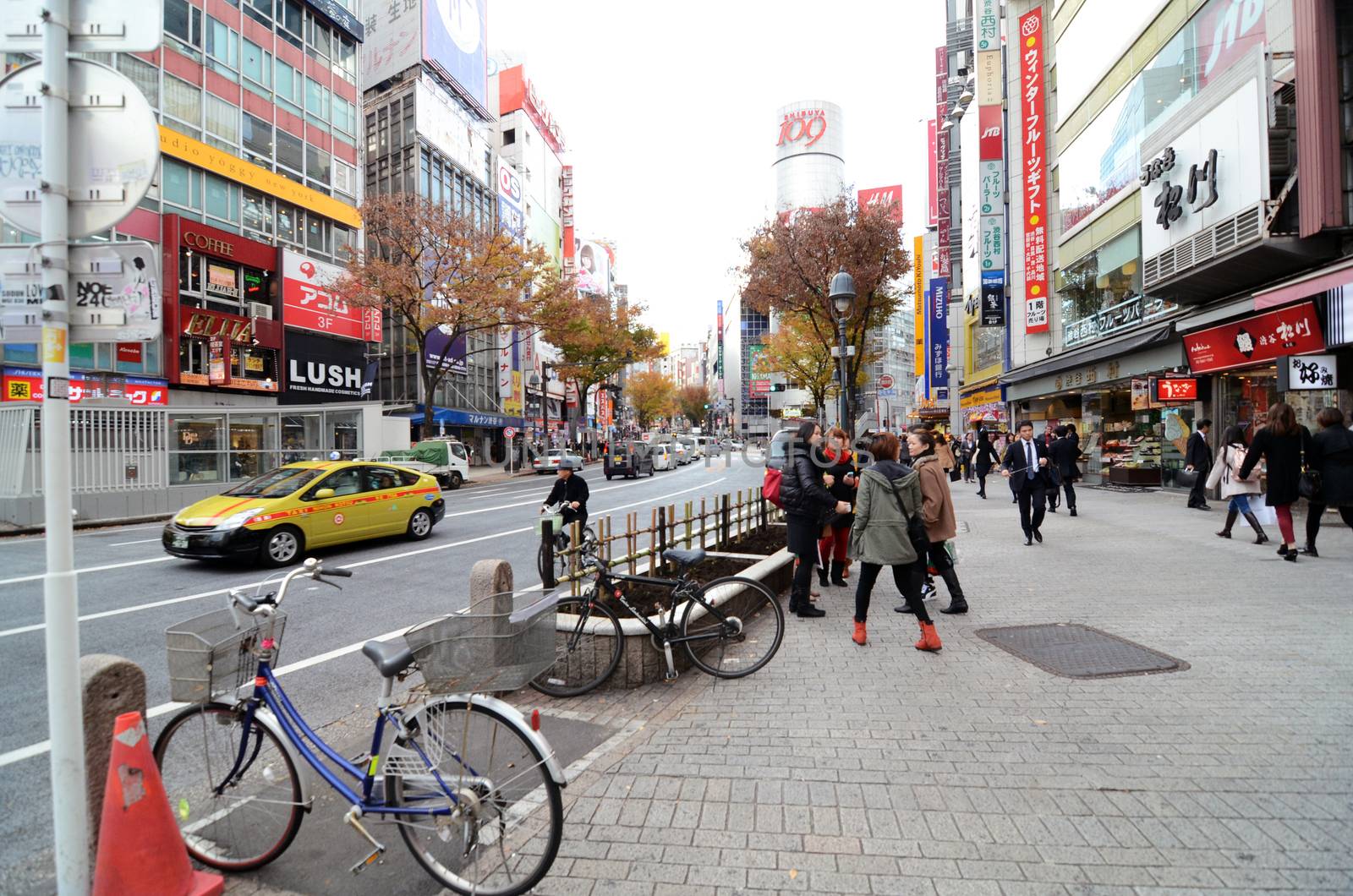 TOKYO, JAPAN - NOVEMBER 28: Shibuya is known as a youth fashion  by siraanamwong