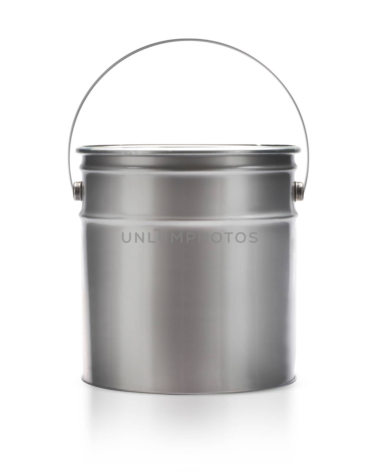 Metal painting Pail isolated on white, (clipping work path included).