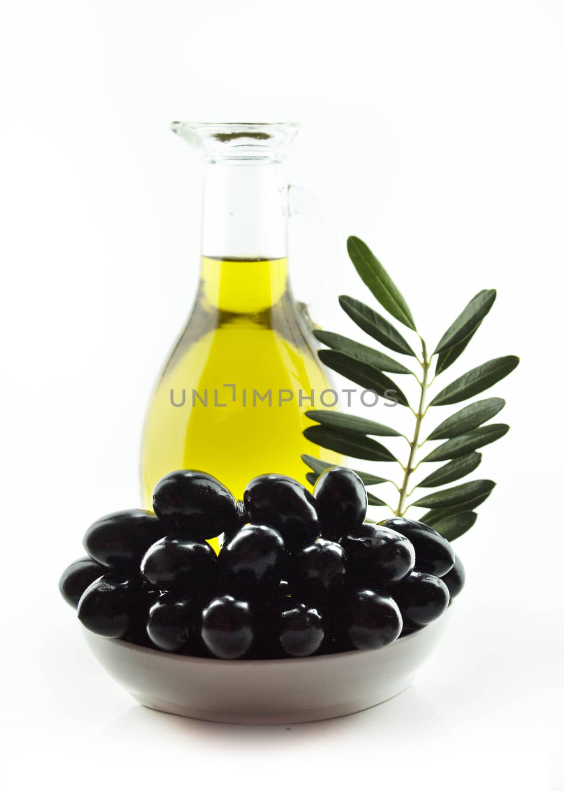 Black Olives on a white background