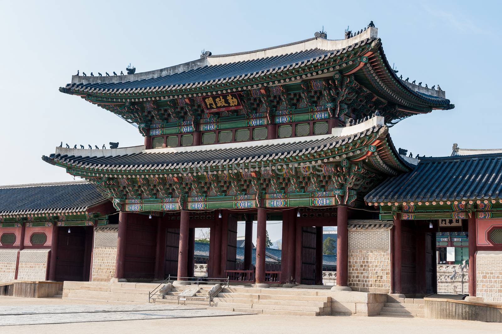 Gyeongbokgung Palace grounds in Seoul, South Korea.