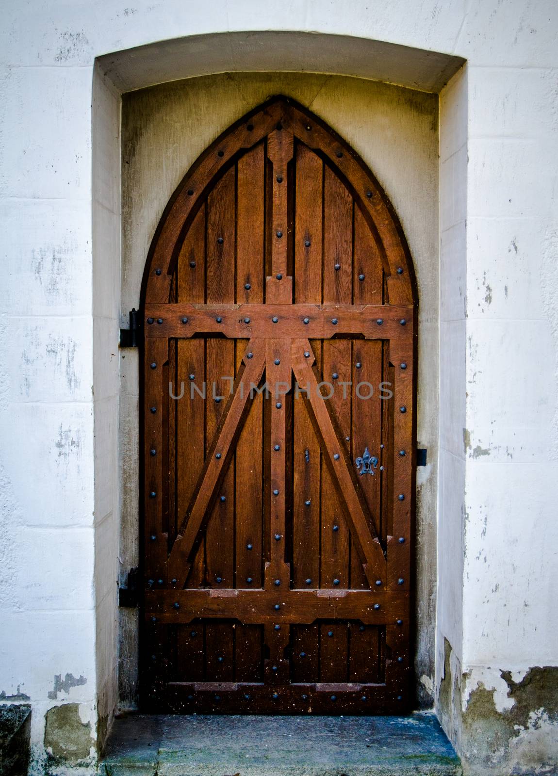 Detail Of A Rustic Wooden Church Or Chapel Door