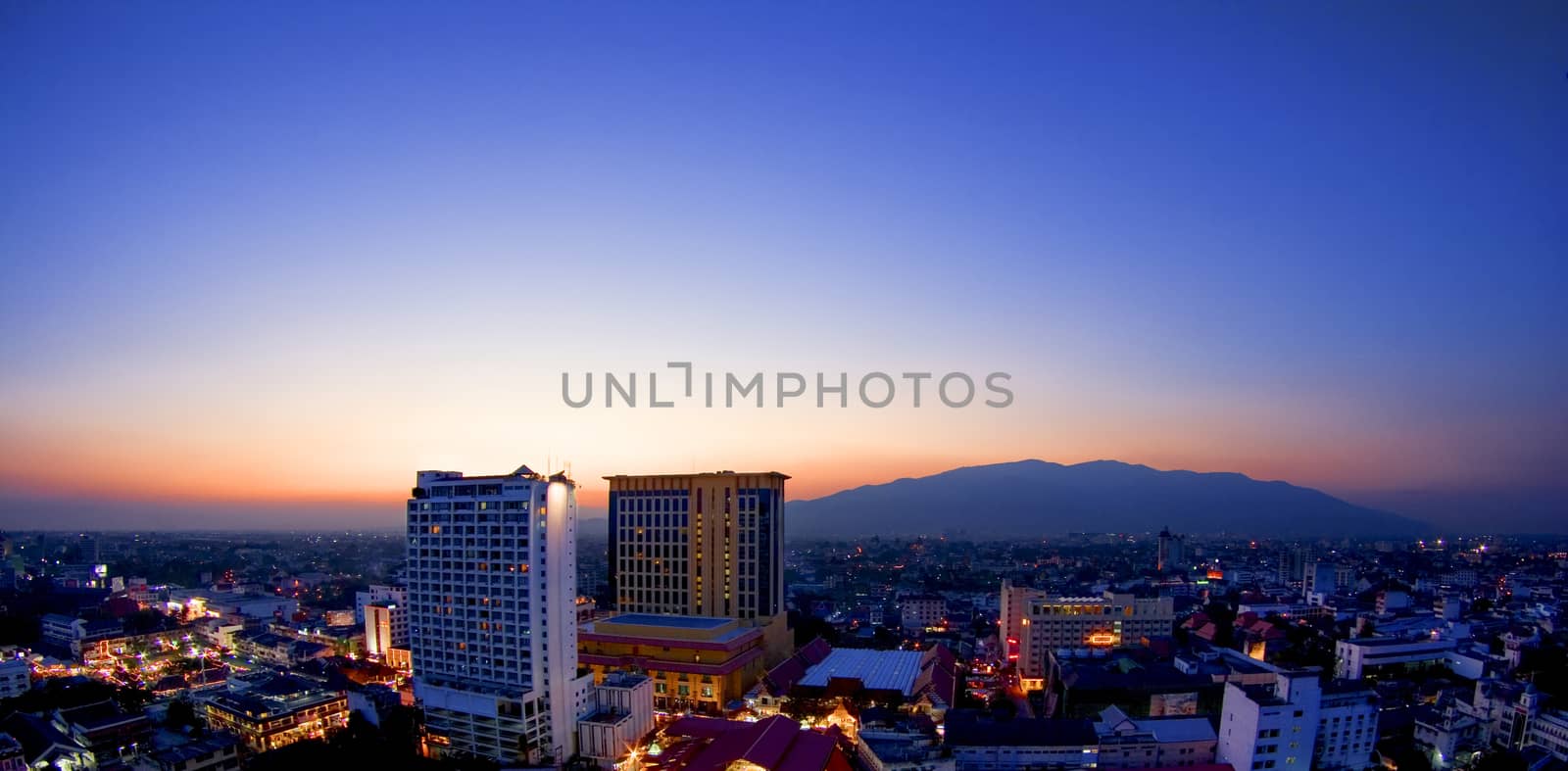 Chiang Mai sunset night view