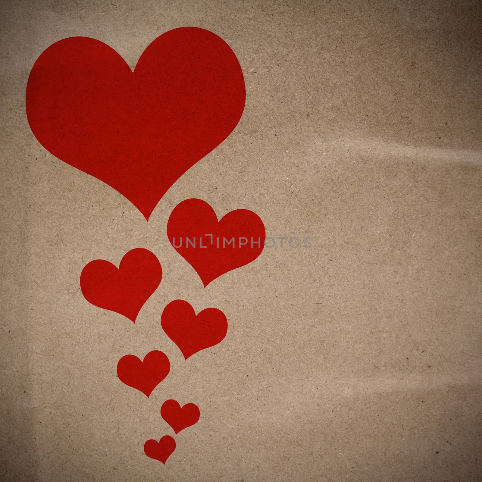 Heart design on Recycle paper texture background by 2nix