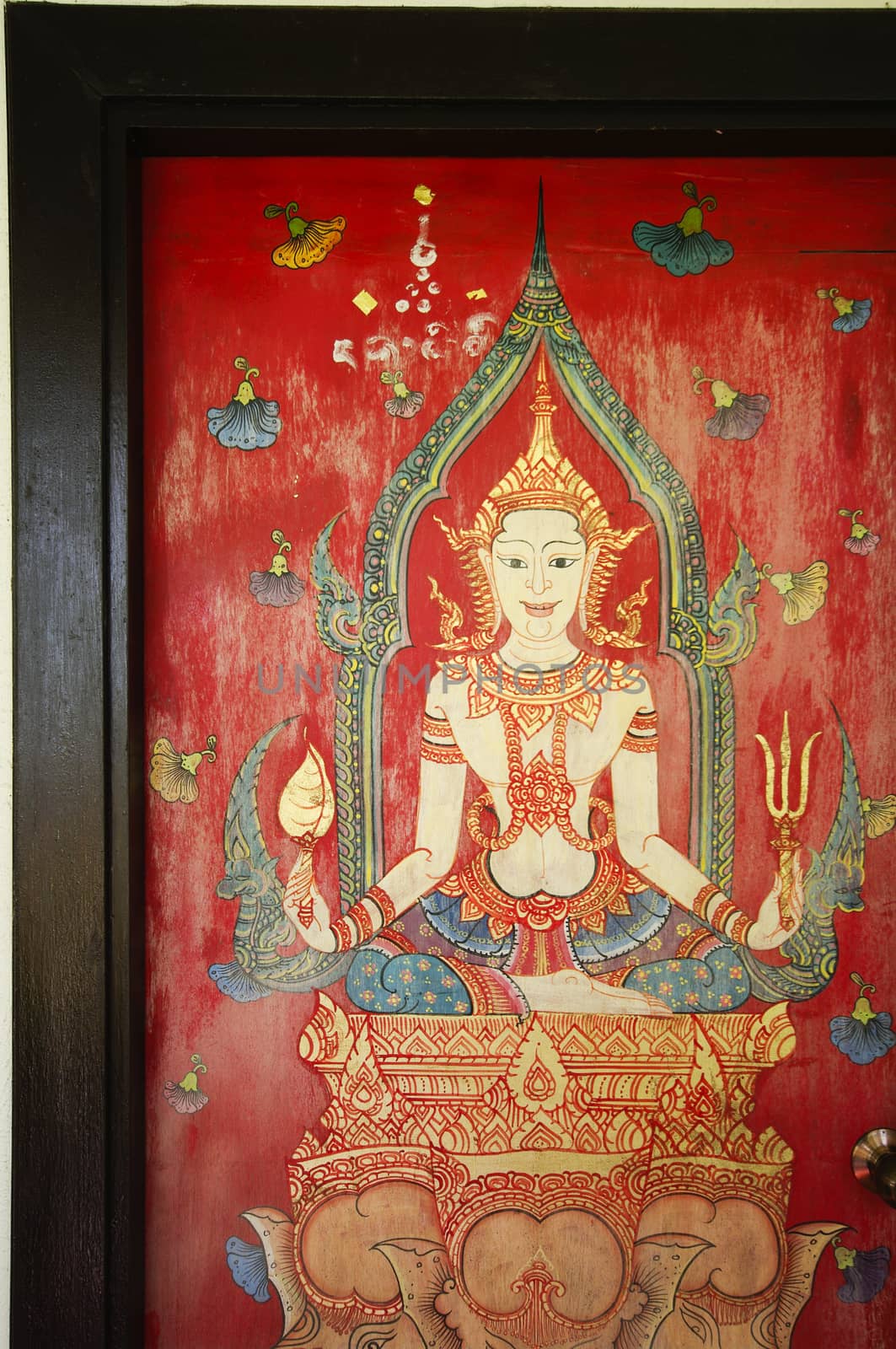 Thailand drawing on temple door