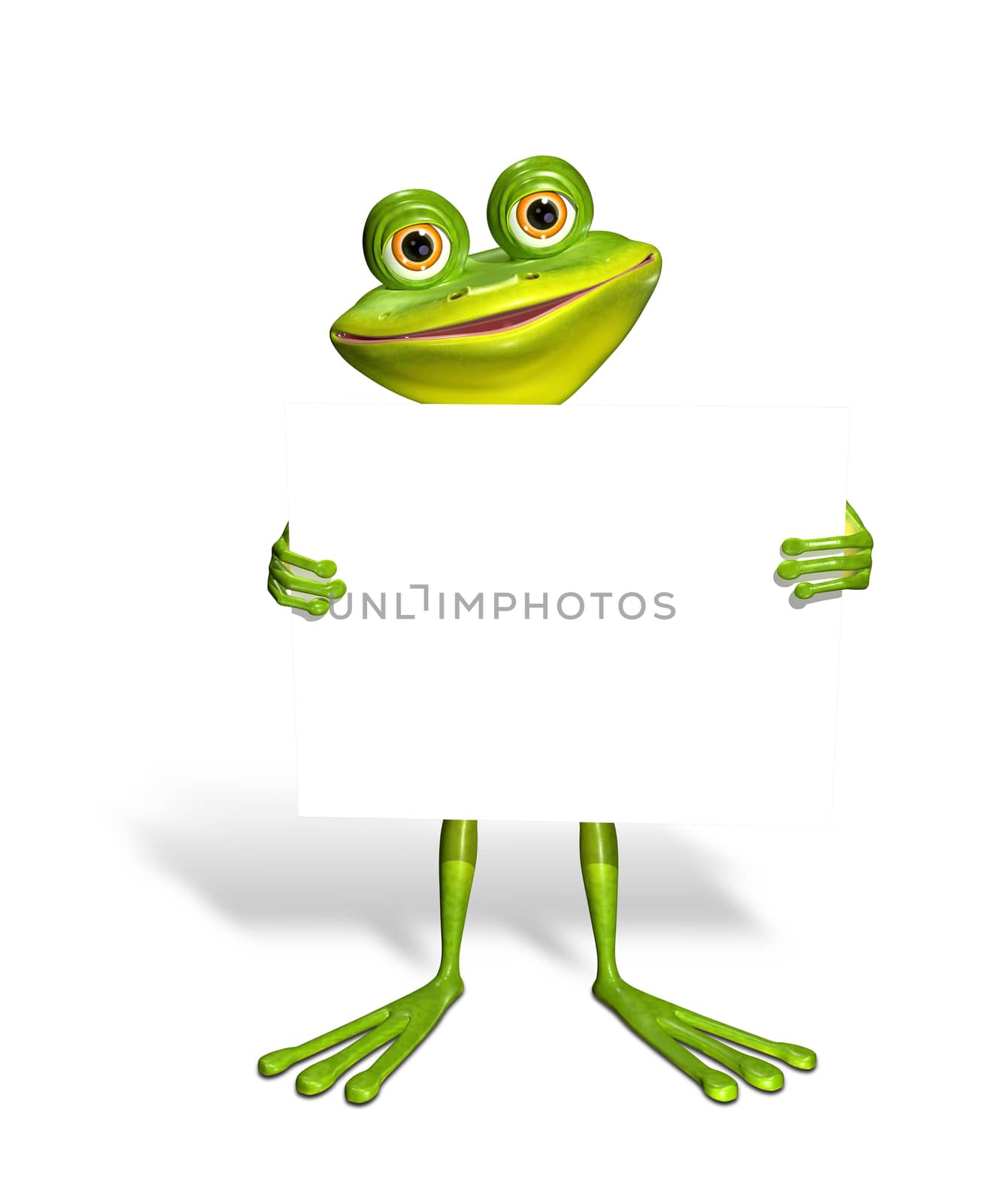 abstract illustration of the green frog with a smartphone